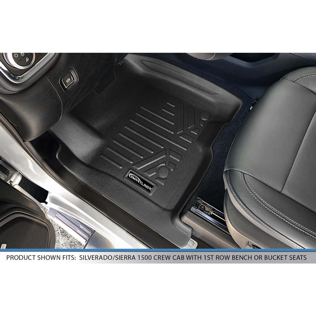 SmartCoverage™ Custom Fit Floor Liners For 2019-2021 1500 Silverado/Sierra Crew Cab No underseat bucket