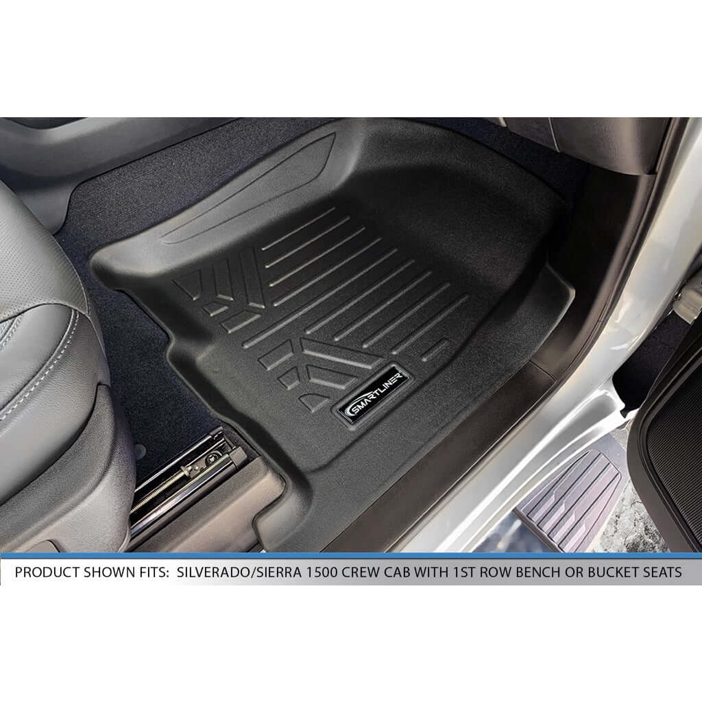 SmartCoverage™ Custom Fit Floor Liners For 2019-2021 1500 Silverado/Sierra Crew Cab No underseat bucket