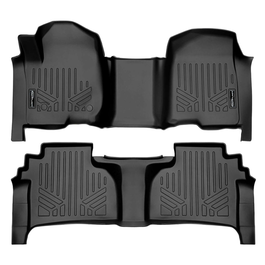 SMARTLINER Custom Fit Floor Liners Compatible With 2020-2025 Chevrolet Silverado 2500 HD | 3500 HD (Double Cab|Carpeted Flooring|1st Row Bench Seat|With Over the Hump Coverage|with 2nd Row Underseat Storage)