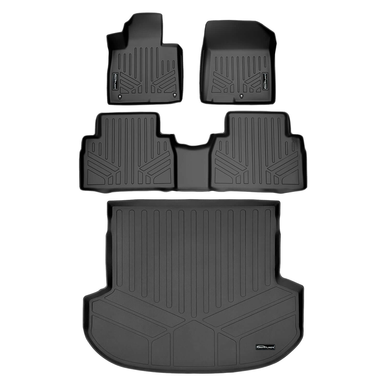 SMARTLINER Custom Fit Floor Liners For 2019-2020 Hyundai Santa Fe (5 Passenger Models)