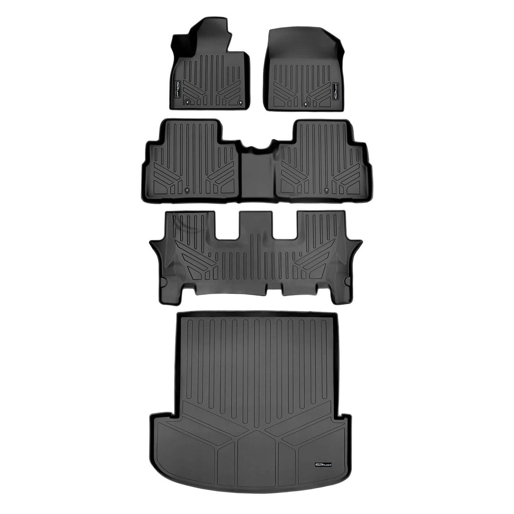SMARTLINER Custom Fit Floor Liners For 2020-2025 Kia Telluride with 2nd Row Bucket Seats No Center Console and No In Between Coverage