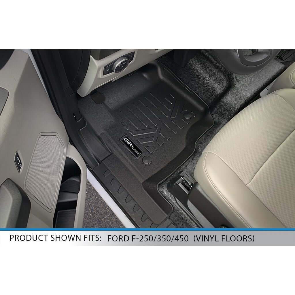 SMARTLINER Custom Fit Floor Liners For 2017-2022 SuperCrew with Vinyl Flooring and Bench Seat with rear underseat storage