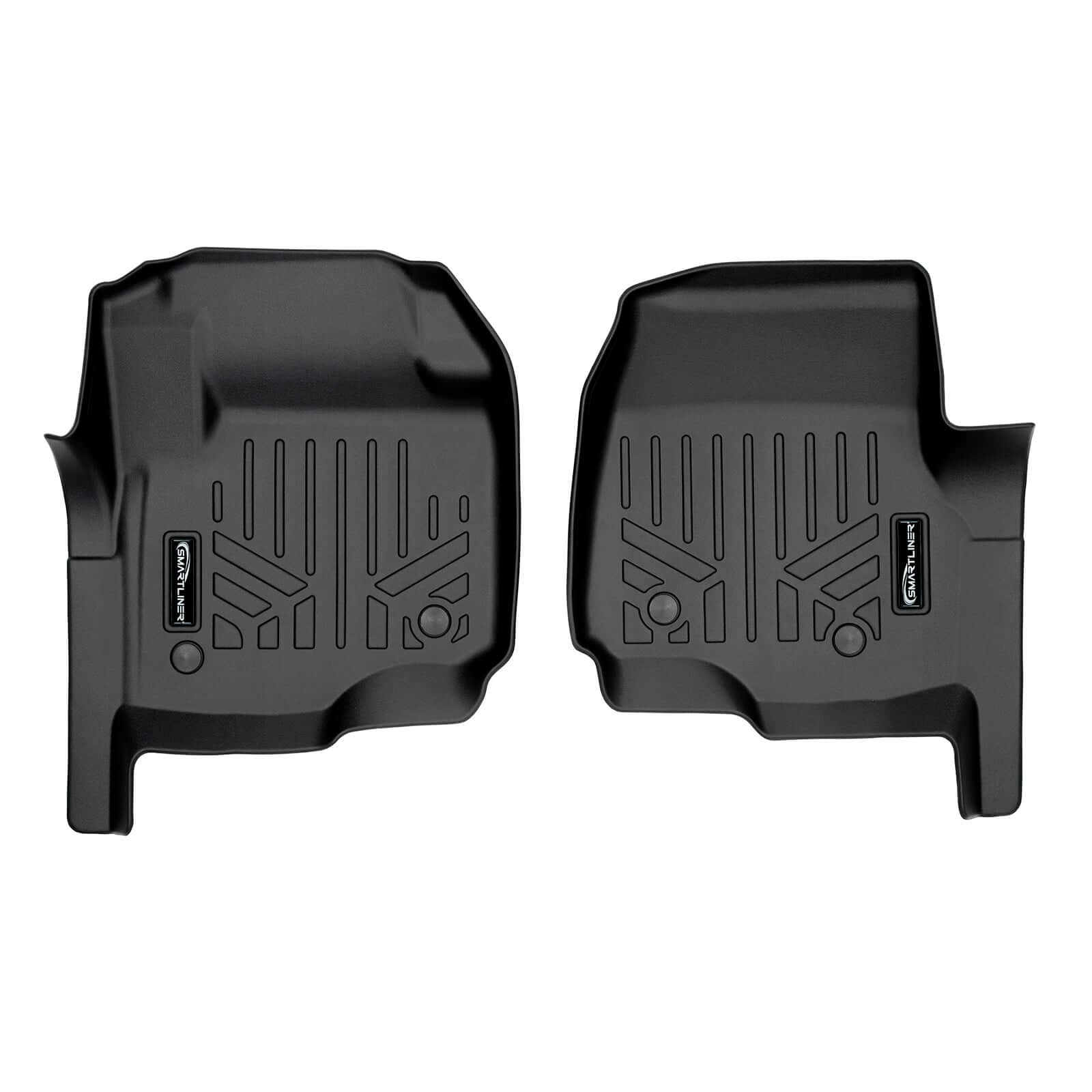 SMARTLINER Custom Fit Floor Liners For 2017-2025 Ford F-250/F-350 SuperCrew Cab with 1st Row Bucket Seats/ Vinyl Flooring with rear under seat storage