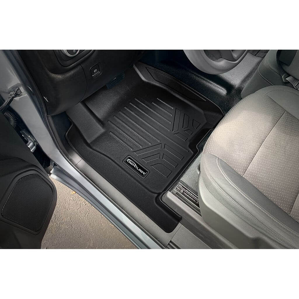 SMARTLINER Custom Fit Floor Liners Compatible With 2020-2025 Chevrolet Silverado 2500 HD | 3500 HD (Crew Cab|Vinyl Flooring|1st Row Bench Seats|Without Over the Hump Coverage|with 2nd Row Underseat Storage)