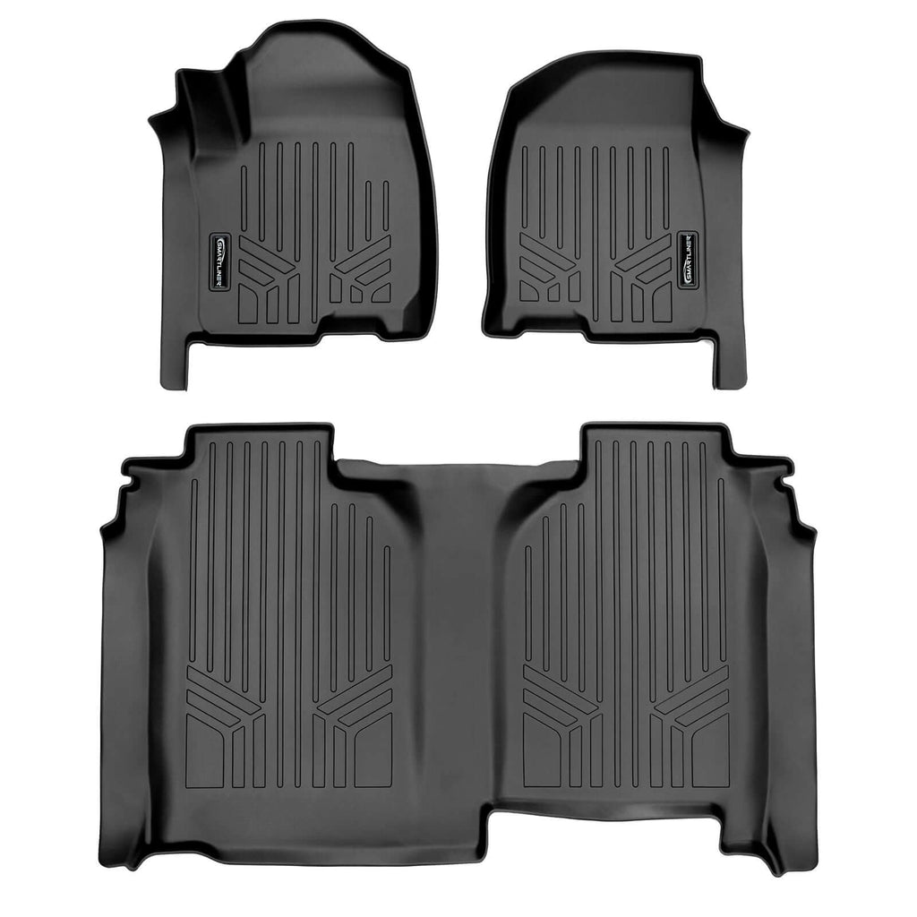 SMARTLINER Custom Fit Floor Liners Compatible With 2020-2025 Chevrolet Silverado 2500 HD | 3500 HD (Crew Cab|Vinyl Flooring|1st Row Bench Seat|Without Over the Hump Coverage|without 2nd Row Underseat Storage)