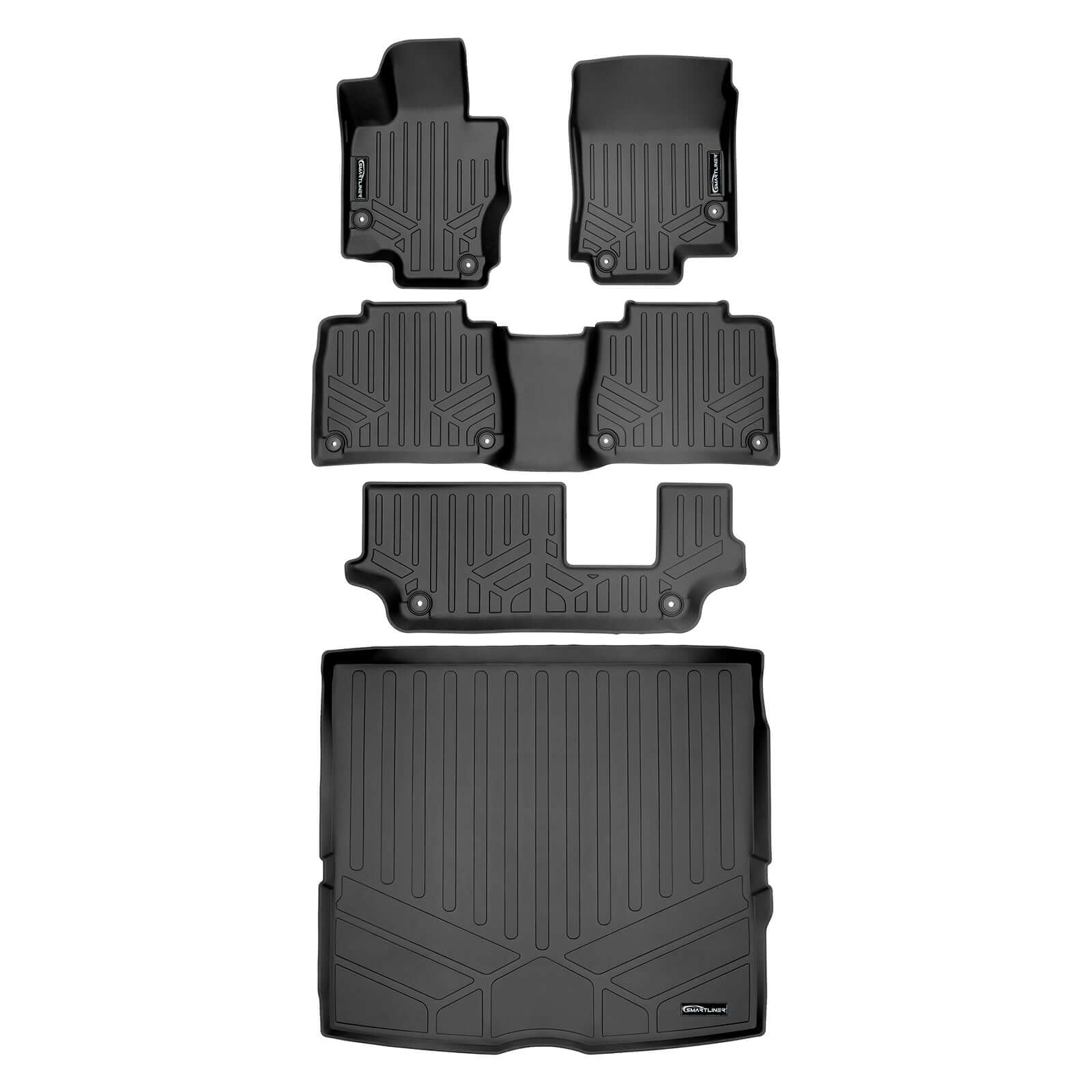 SMARTLINER Custom Fit Floor Liners For 2020-2025 Mercedes-Benz GLE-Class 7/8 Passenger