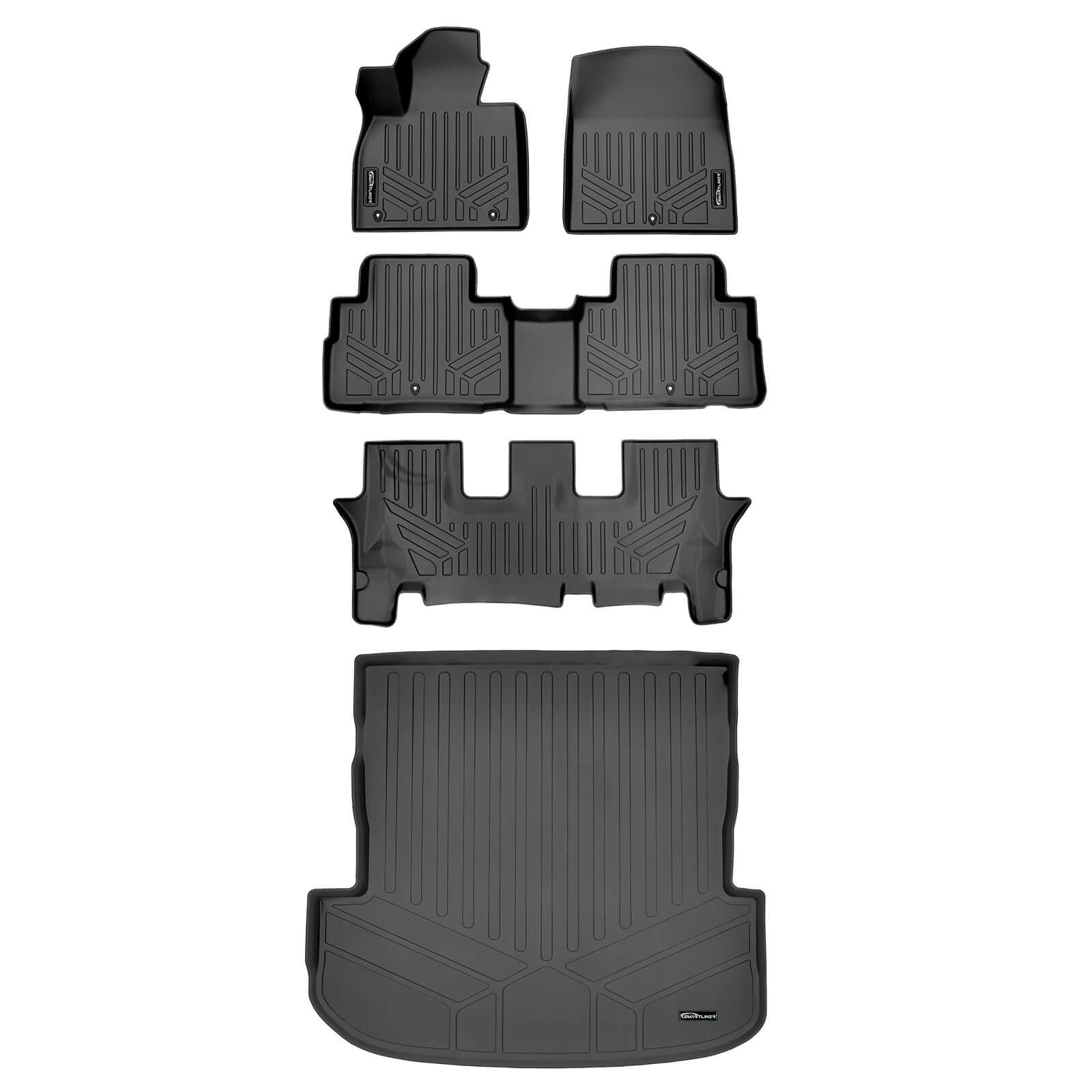SMARTLINER Custom Fit Floor Liners For 2020-2025 Hyundai Palisade with 2nd Row Bucket Seats With Center Console