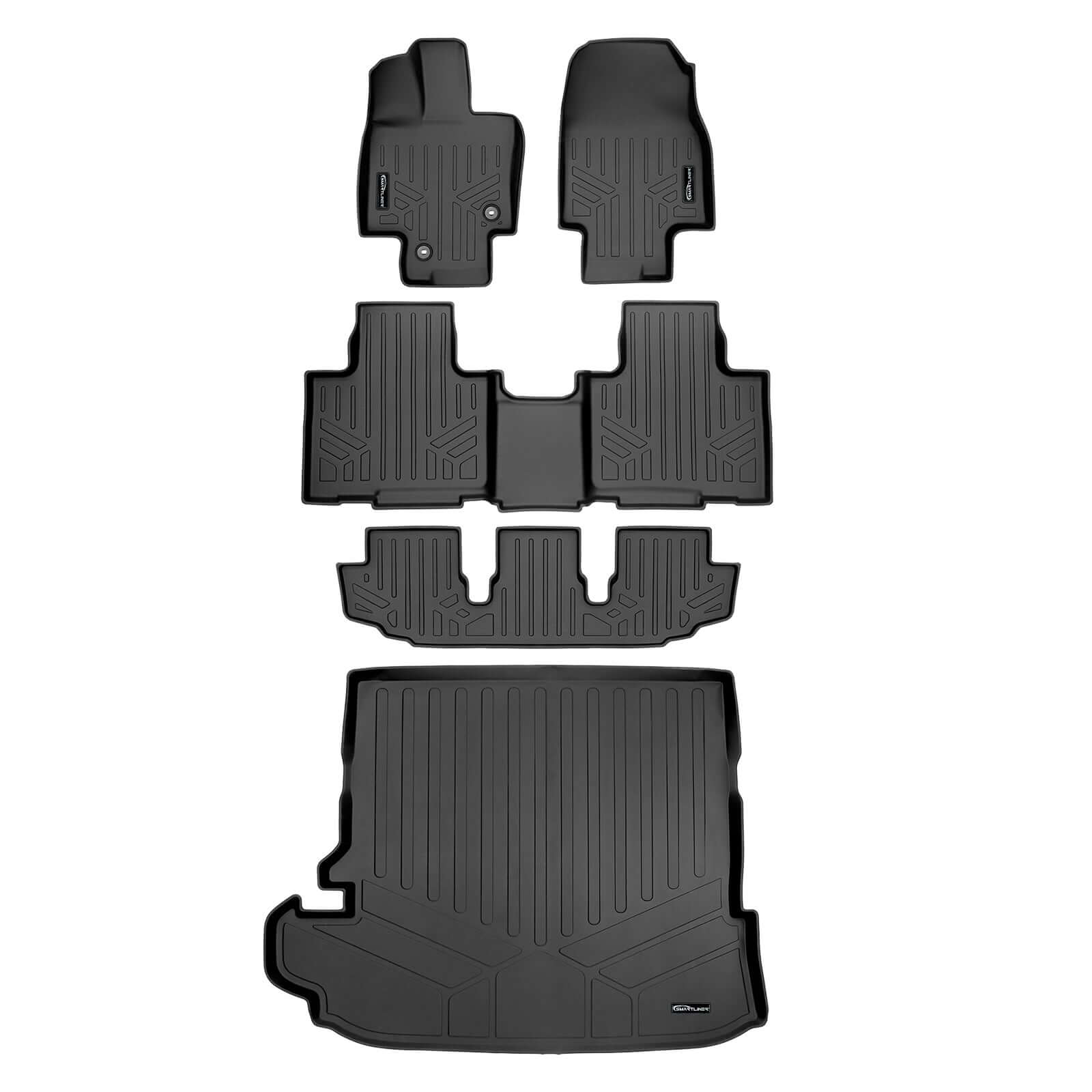 SMARTLINER Custom Fit Floor Liners For 2020-2025 Toyota Highlander Hybrid (without subwoofer)