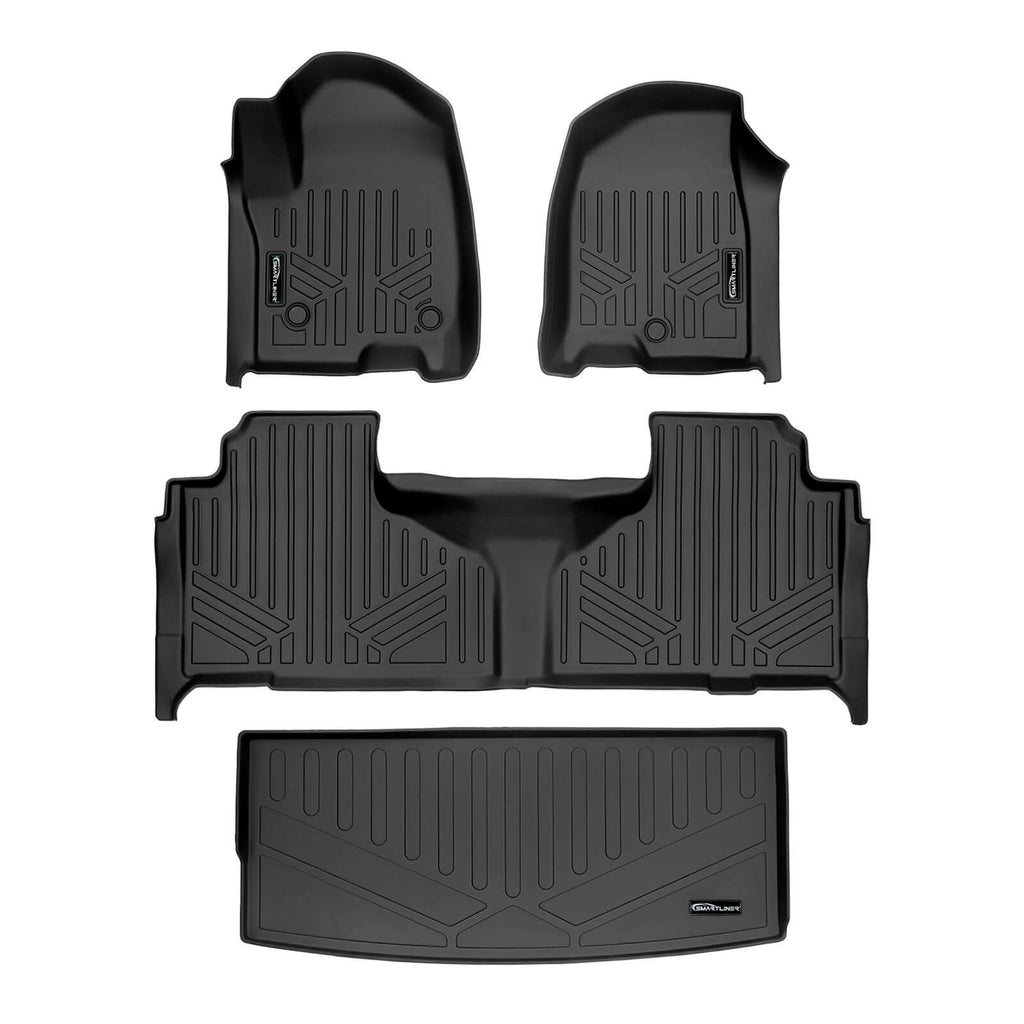 SMARTLINER Custom Fit Floor Liners For 2021-2025 Chevrolet Tahoe/GMC Yukon with 2nd Row Bench Seat