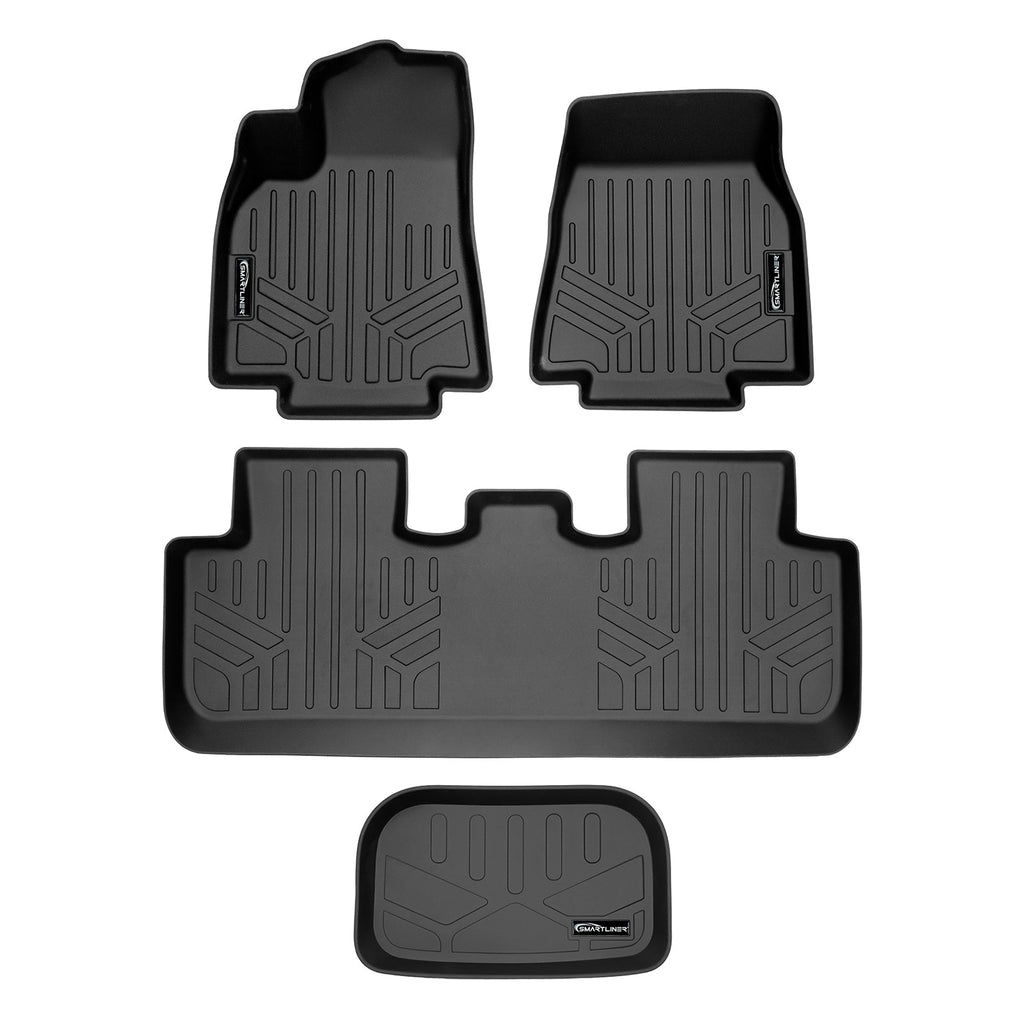 SMARTLINER Custom Fit Floor Liners For for 2020-2024 Tesla Model Y (7 Passenger)