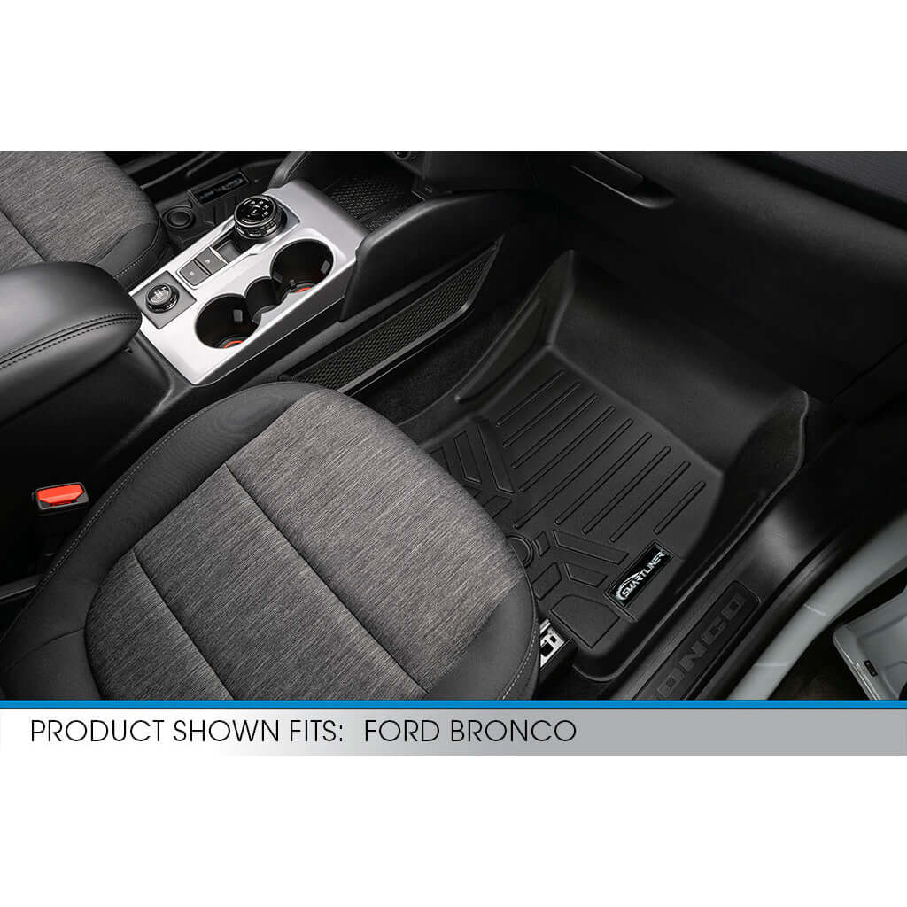 SMARTLINER Custom Fit Floor Liners For 2021-2025 Ford Bronco Sport W/O Rear Bump