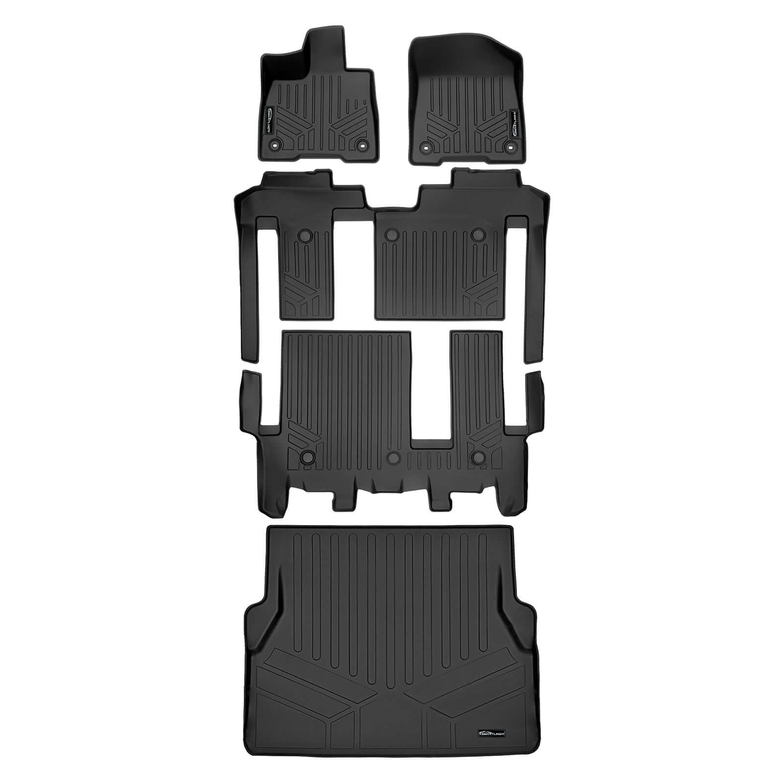 SMARTLINER Custom Fit Floor Liners For 2021-2025 Toyota Sienna with 2nd Row Bench Seat no Spare Tire