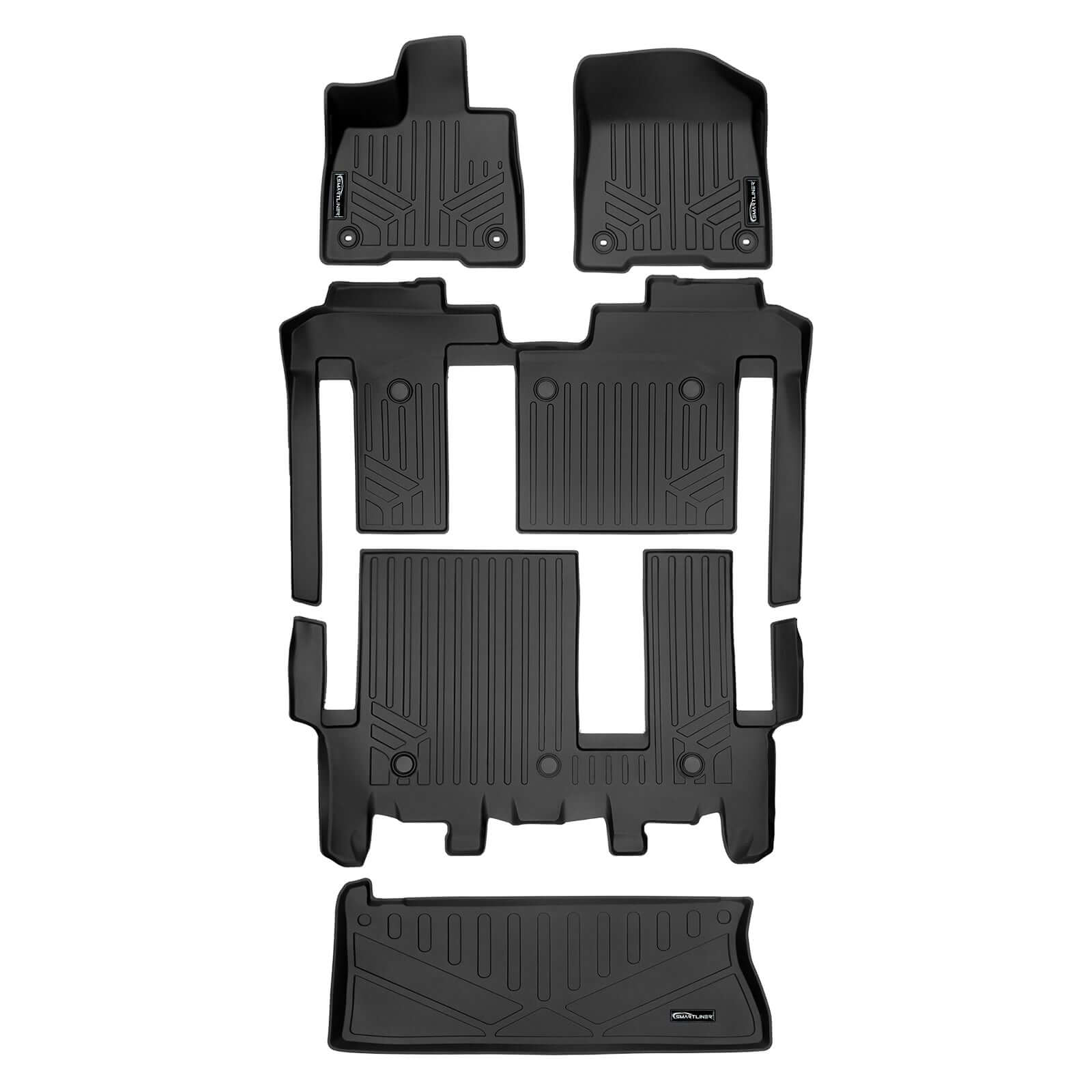 SMARTLINER Custom Fit Floor Liners For 2021-2025 Toyota Sienna with 2nd Row Bench Seat