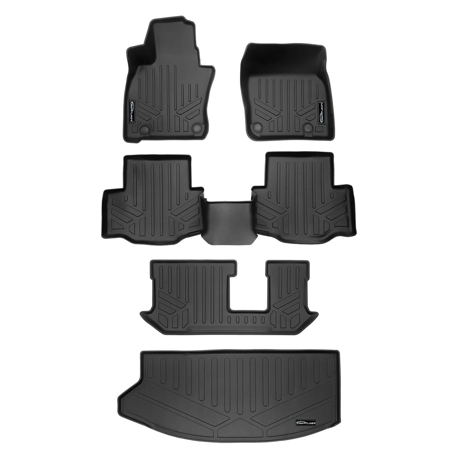 SMARTLINER Custom Fit Floor Liners For 2024-2025 Mazda CX-90 Plug-In Hybrid (Only Fits 2nd Row Bucket Seats With Center Console)