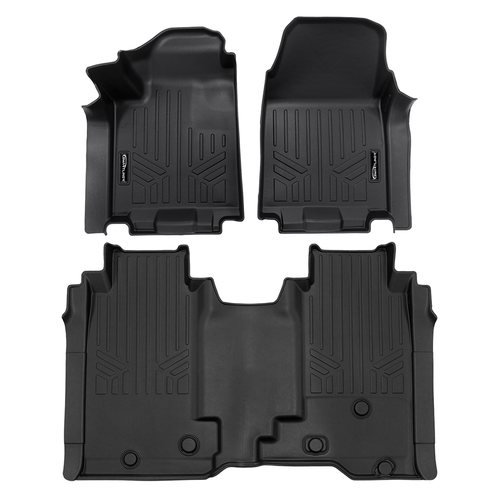 SMARTLINER Custom Fit Floor Mat Liner Set Compatible With 2024 Chevrolet Silverado EV Fits Vinyl floor Bucket Seat models, 3WR (Work Truck Trim)