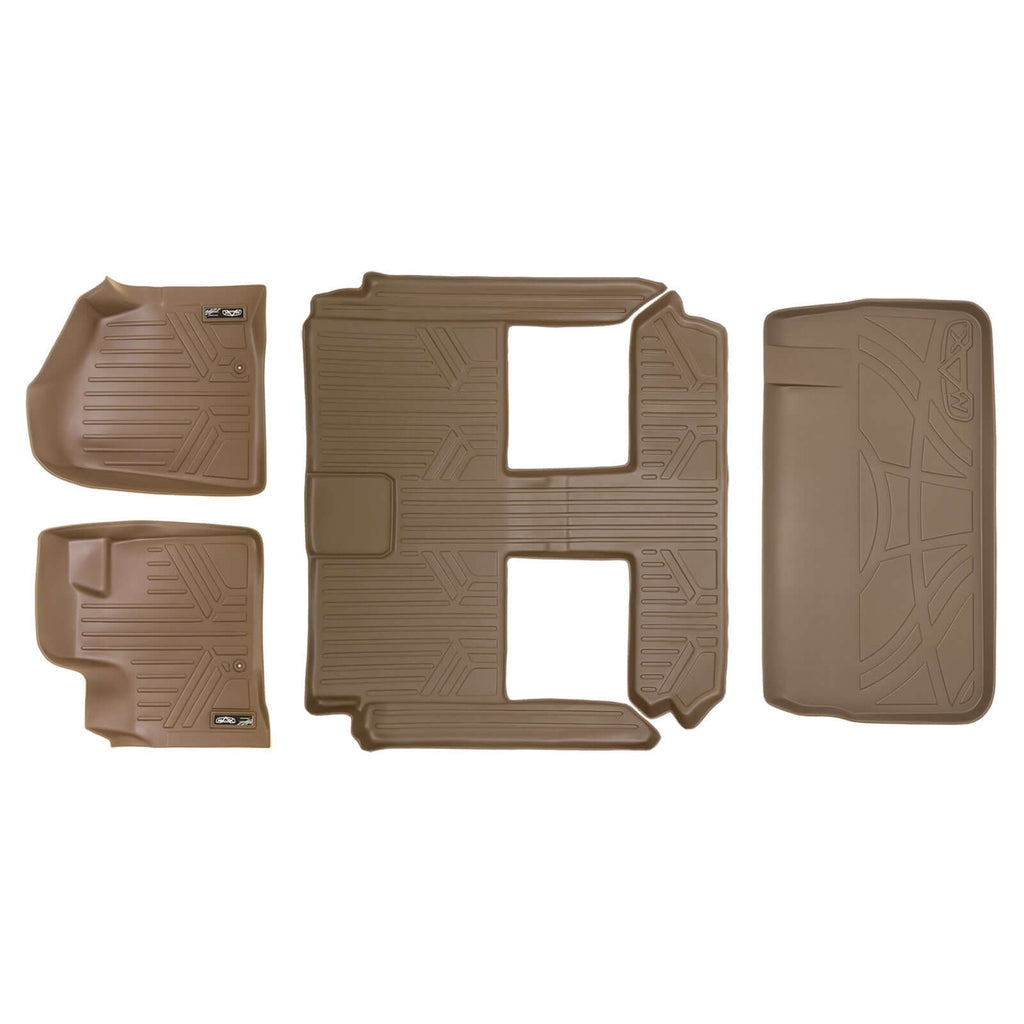 Smart Trim™ Custom Fit Floor Liners For 2013-2020 Dodge Grand Caravan with 2nd Row Bucket Seats and 1st Row Super Console