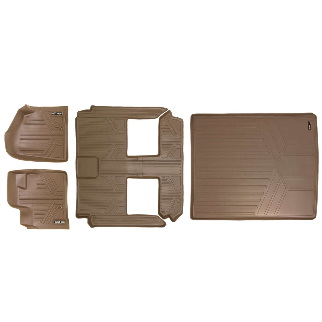Smart Trim™ Custom Fit Floor Liners For 2013-2020 Dodge Grand Caravan with 2nd Row Bucket Seats and 1st Row Super Console
