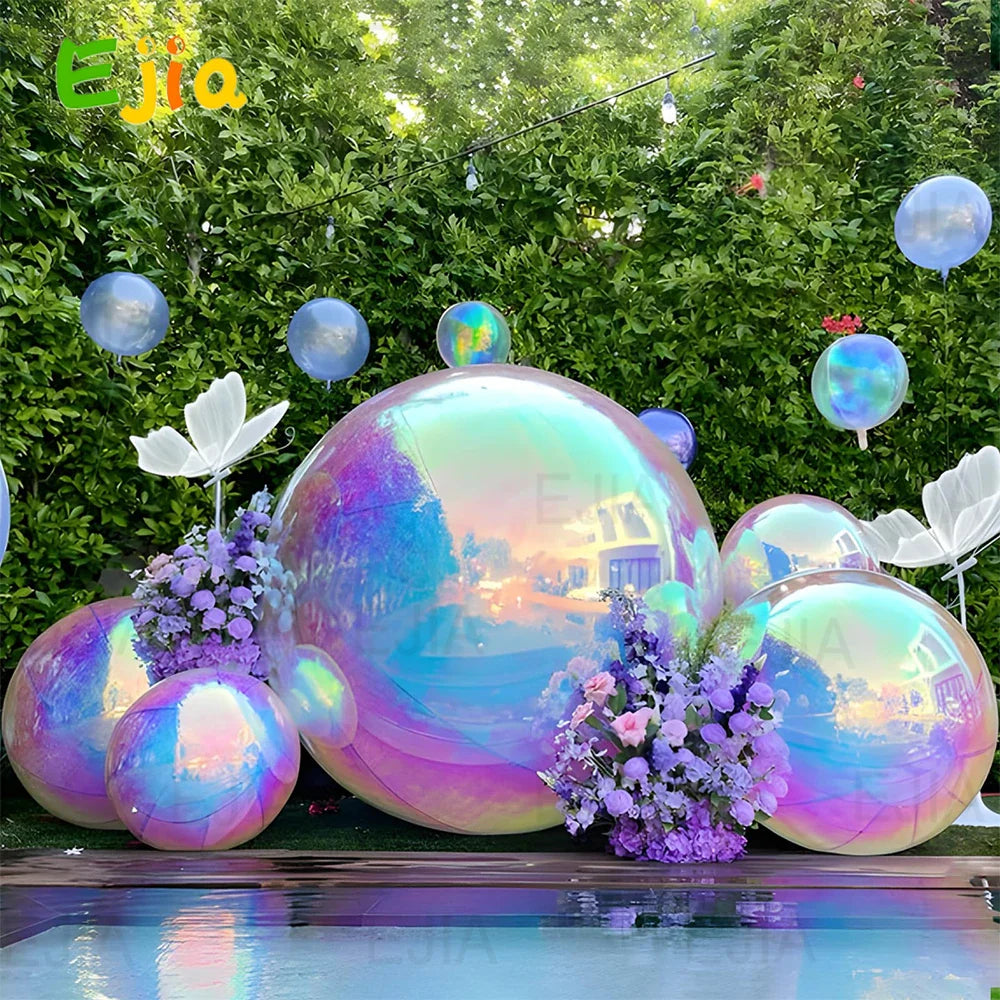 Ejia Iridescent Inflatable Mirror Balls 6pc Set For Party Decoration