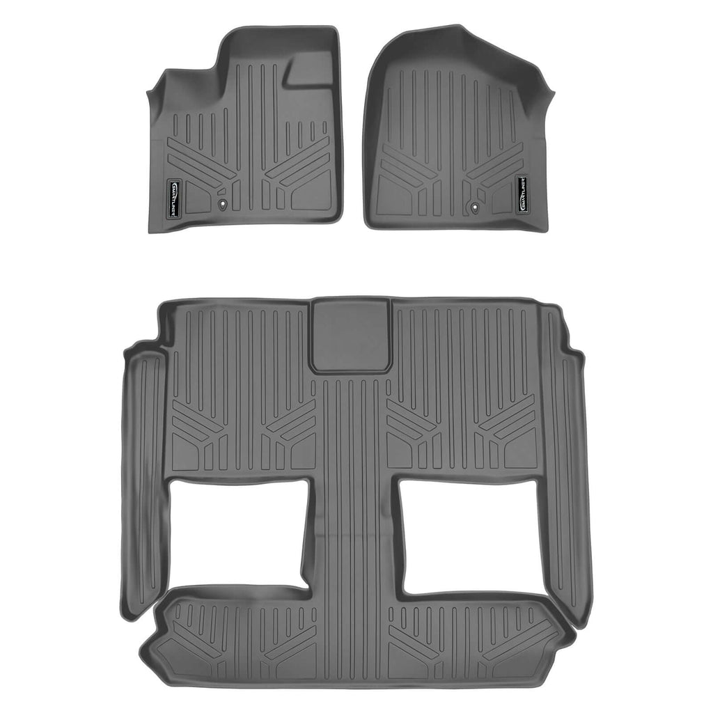 Smart Trim™ Custom Fit Floor Liners For 2013-2020 Dodge Grand Caravan with 2nd Row Bucket Seats and 1st Row Super Console