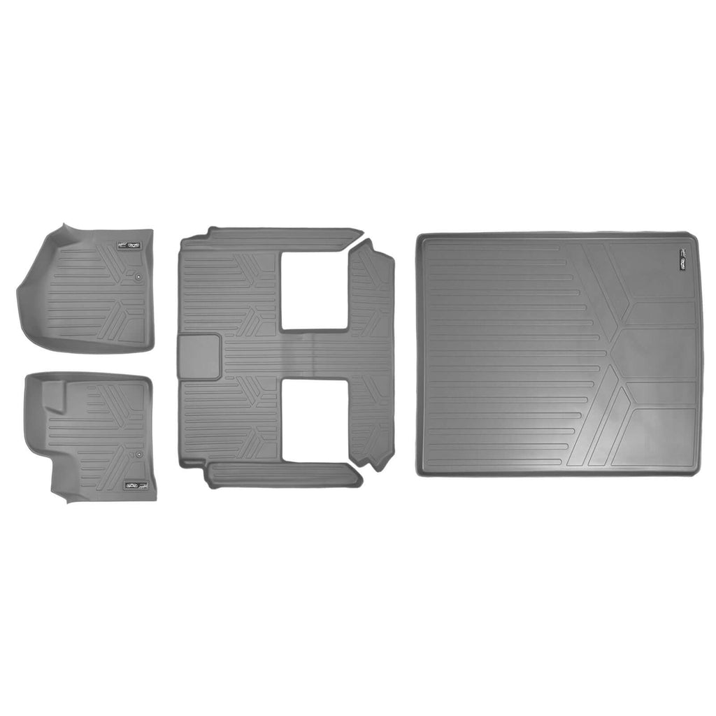 Smart Trim™ Custom Fit Floor Liners For 2013-2020 Dodge Grand Caravan with 2nd Row Bucket Seats and 1st Row Super Console