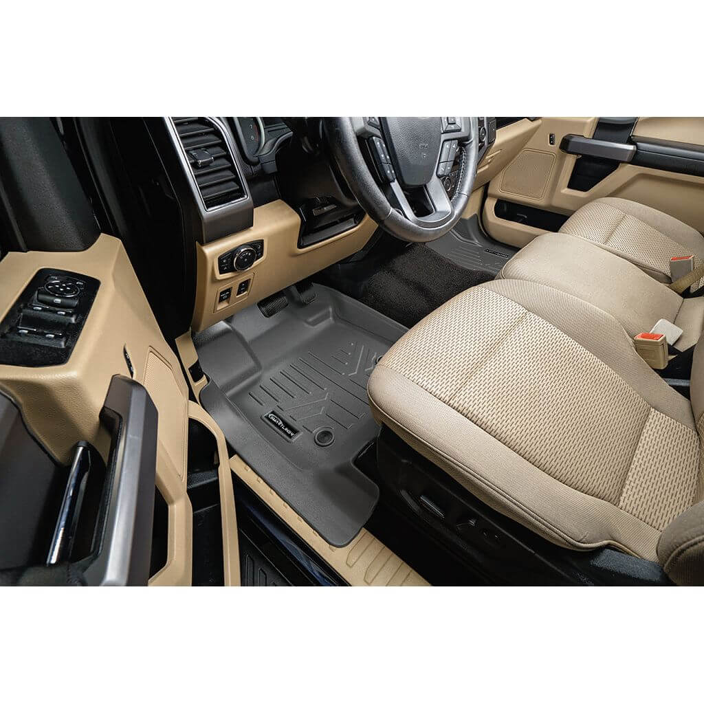 SmartCoverage™ Custom Fit Floor Liners For 2022-2025 Ford F-150 Lightning with 1st Row Bucket Seats & OEM 2nd Row Under Seat Storage