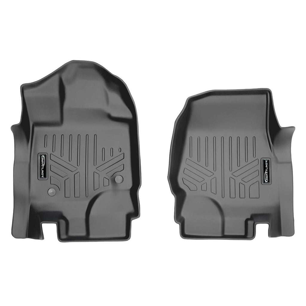 SmartCoverage™ Custom Fit Floor Liners For 2015-2025 Ford F-150 with 1st Row Bucket Seats & OEM 2nd Row Under Seat Storage (Vinyl Flooring)
