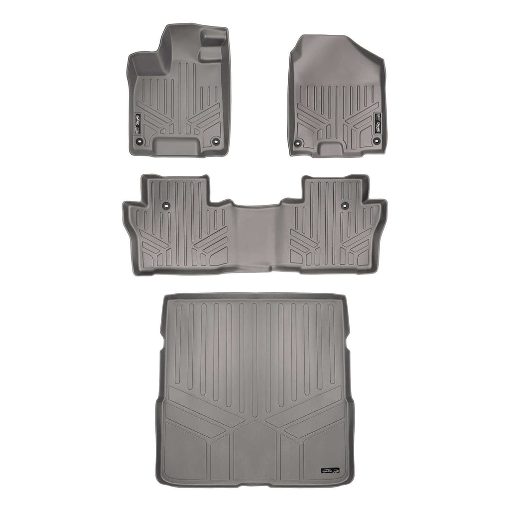 SMARTLINER Custom Fit Floor Liners For 2016-2022 Honda Pilot (8 Passenger Model)