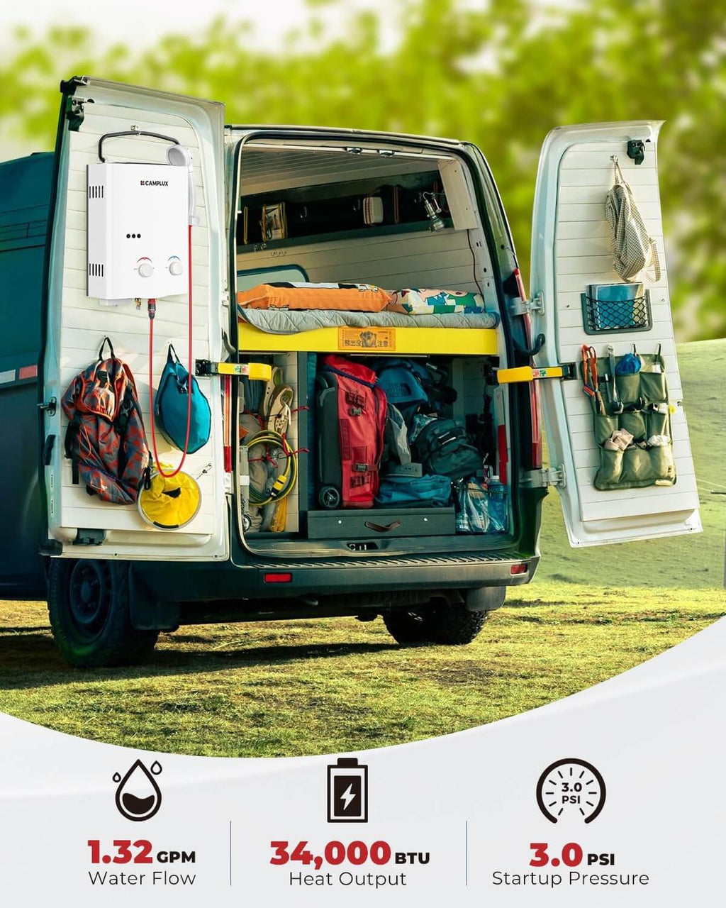 Camplux AY132 Portable Propane Water Heater