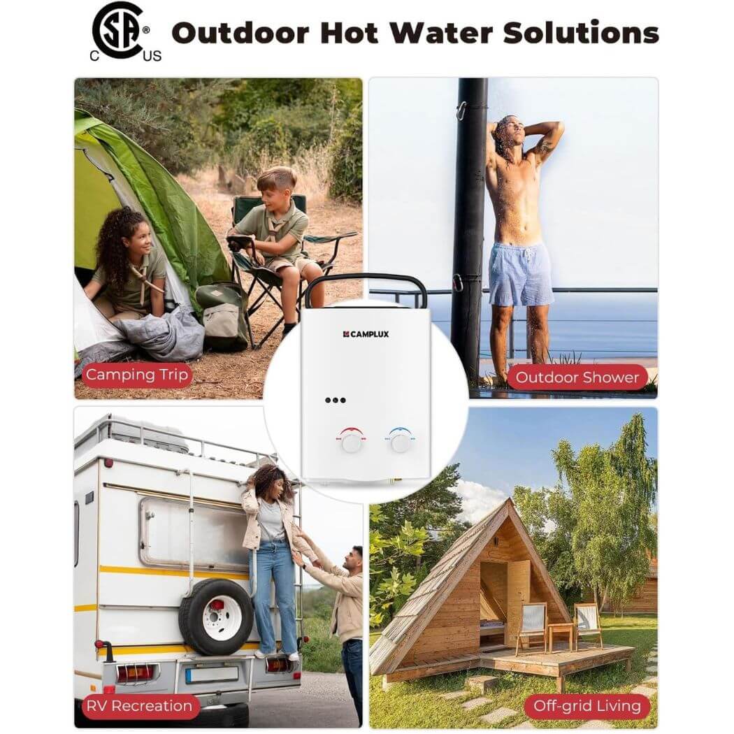 Camplux AY132 Portable Propane Water Heater