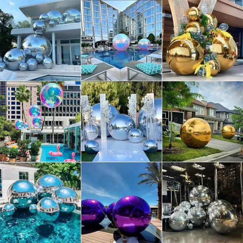 Ejia Iridescent Inflatable Mirror Balls 6pc Set For Party Decoration