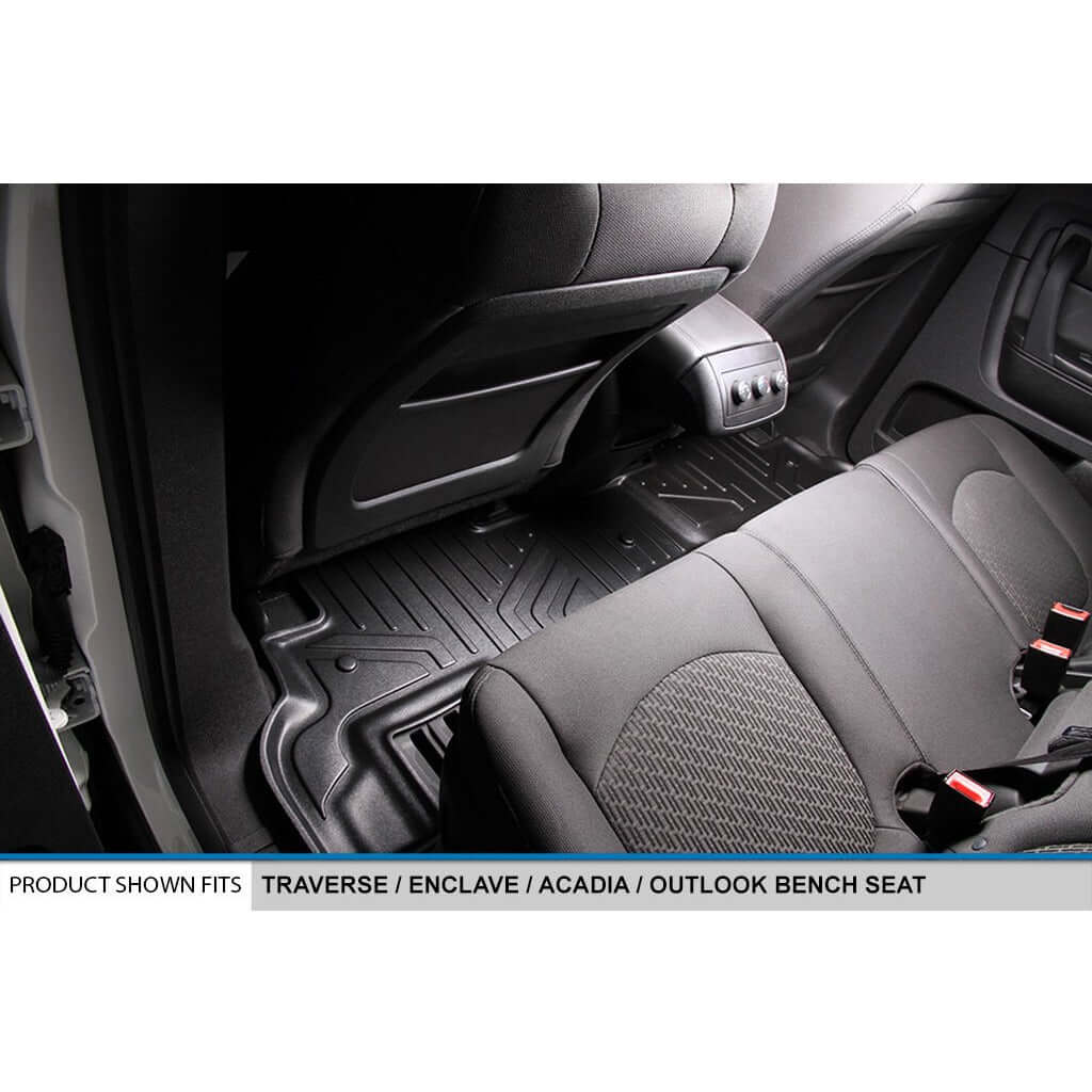 SMARTLINER Custom Fit Floor Liners For Traverse/Enclave/Acadia/Outlook (with 2nd Row Bench Seat)
