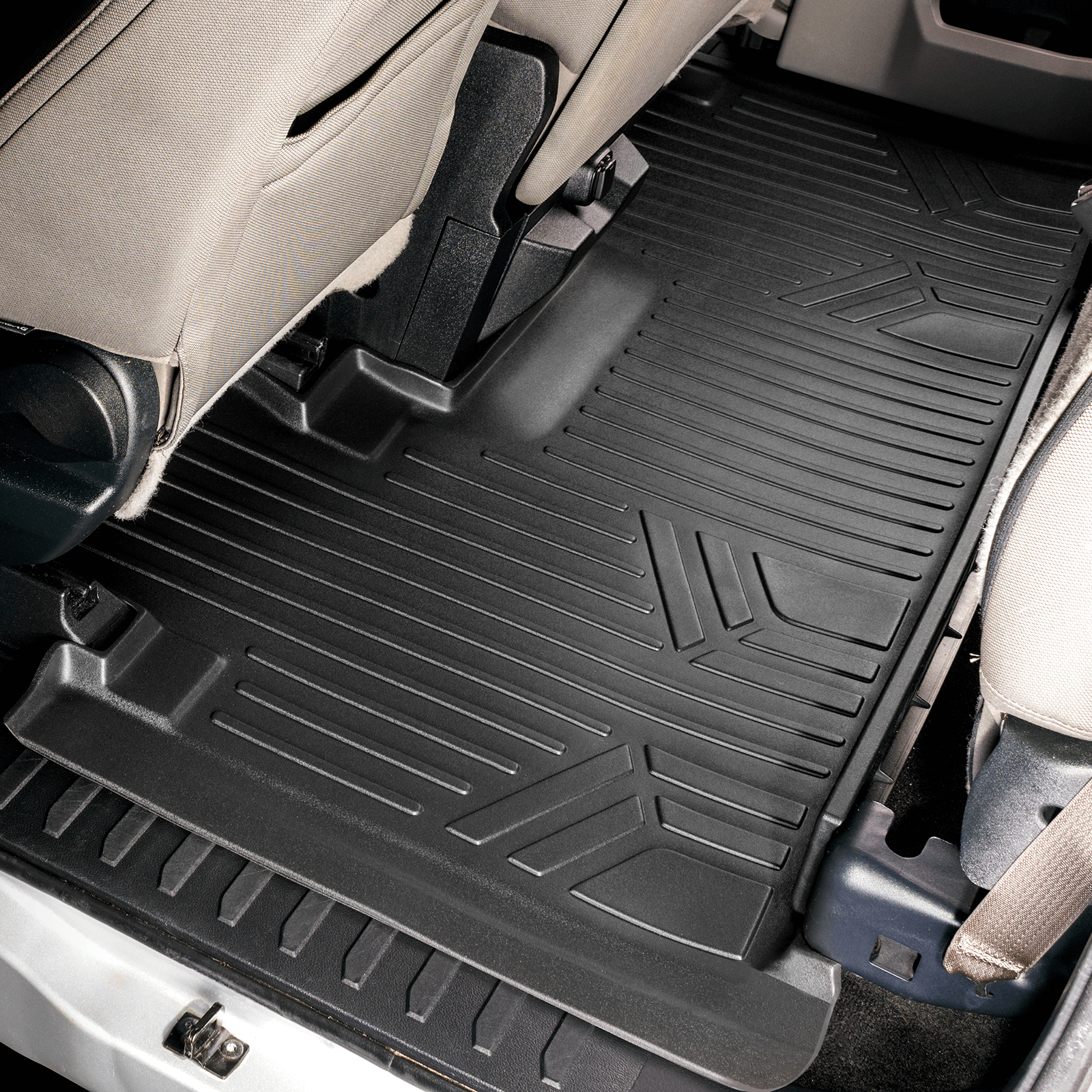SMARTLINER Custom Fit Floor Liners For 2017-2024 Ford Super Duty Crew with Vinyl Flooring With full first row coverage