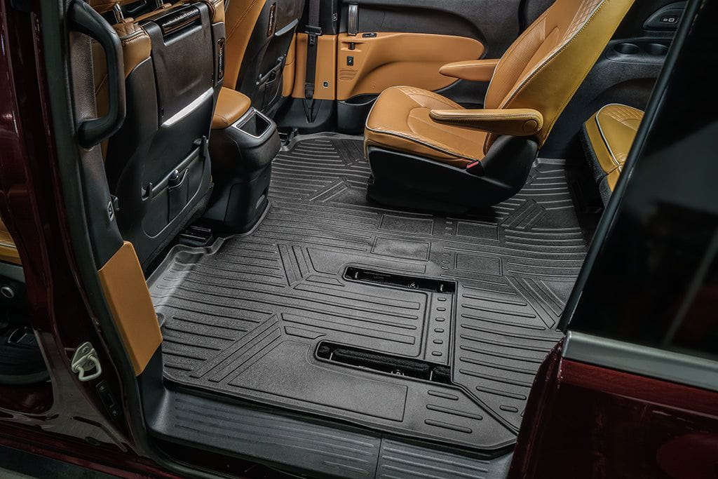 SMARTLINER Custom Fit Black 3 Row Liner Set & Cargo Liner Behind 3rd Row Compatible With 2021-2025 Chrysler Pacifica  (Fits Pinnacle)