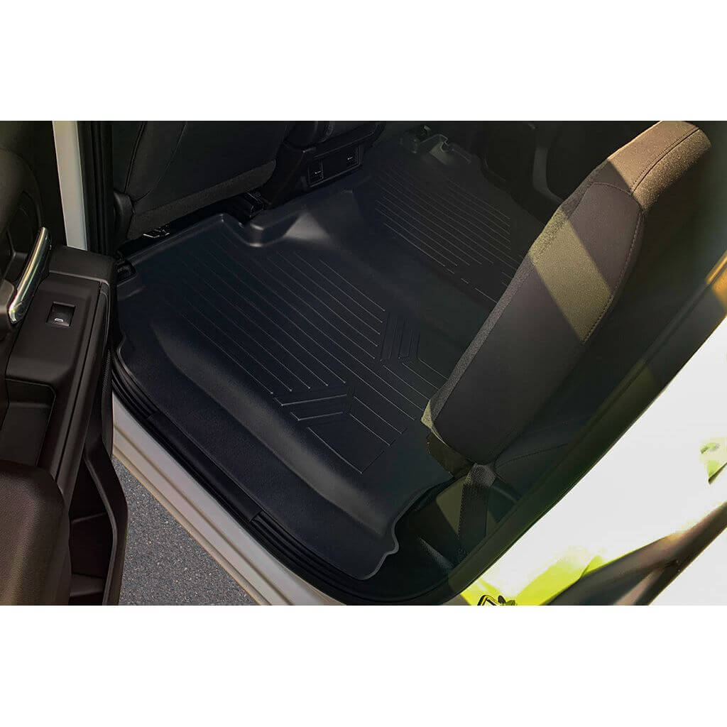 SmartCoverage™ Custom Fit Floor Liners For 2019-2024 Chevrolet Silverado 1500 Crew Cab With 1st Row Bench Seat (with OTH Coverage) and Vinyl Flooring without the 2nd Row Underseat Storage
