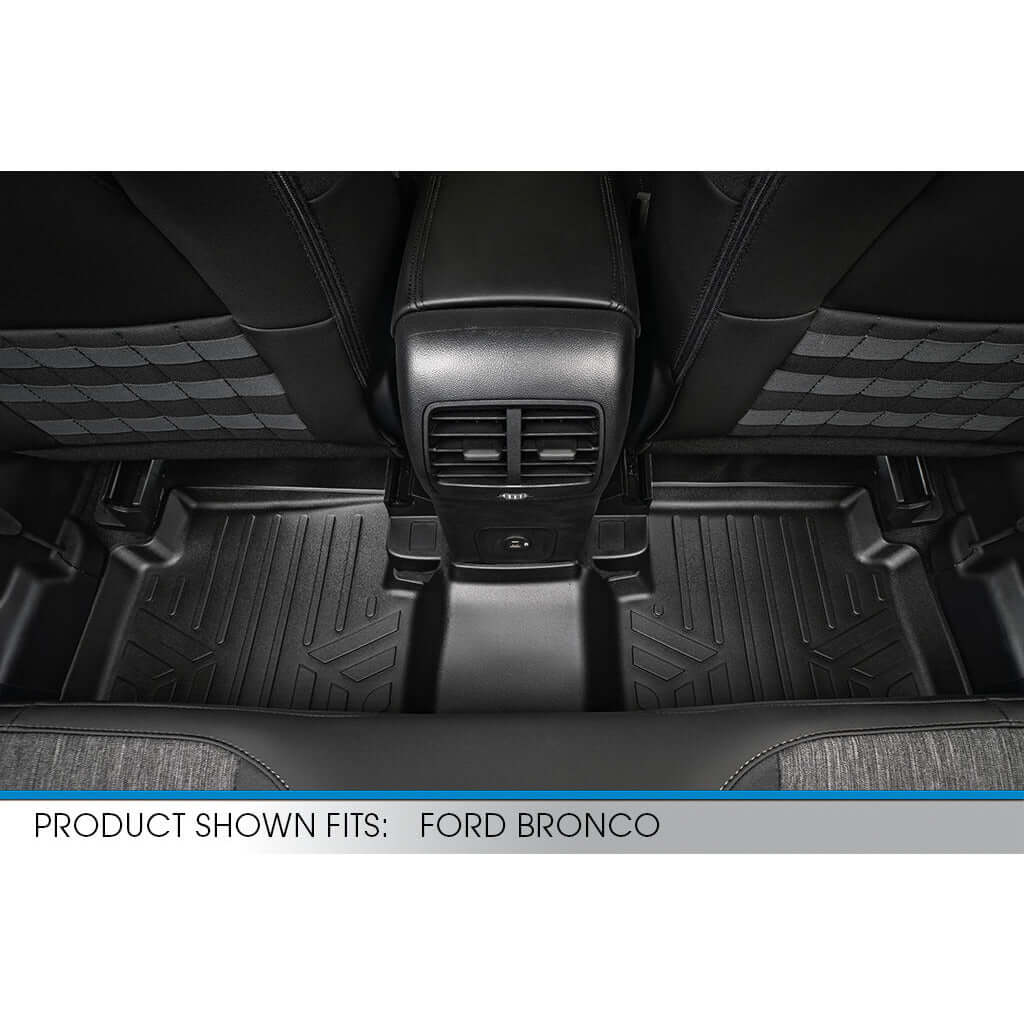 SMARTLINER Custom Fit Floor Liners For 2021-2025 Ford Bronco Sport W/O Rear Bump (Rubber Flooring)