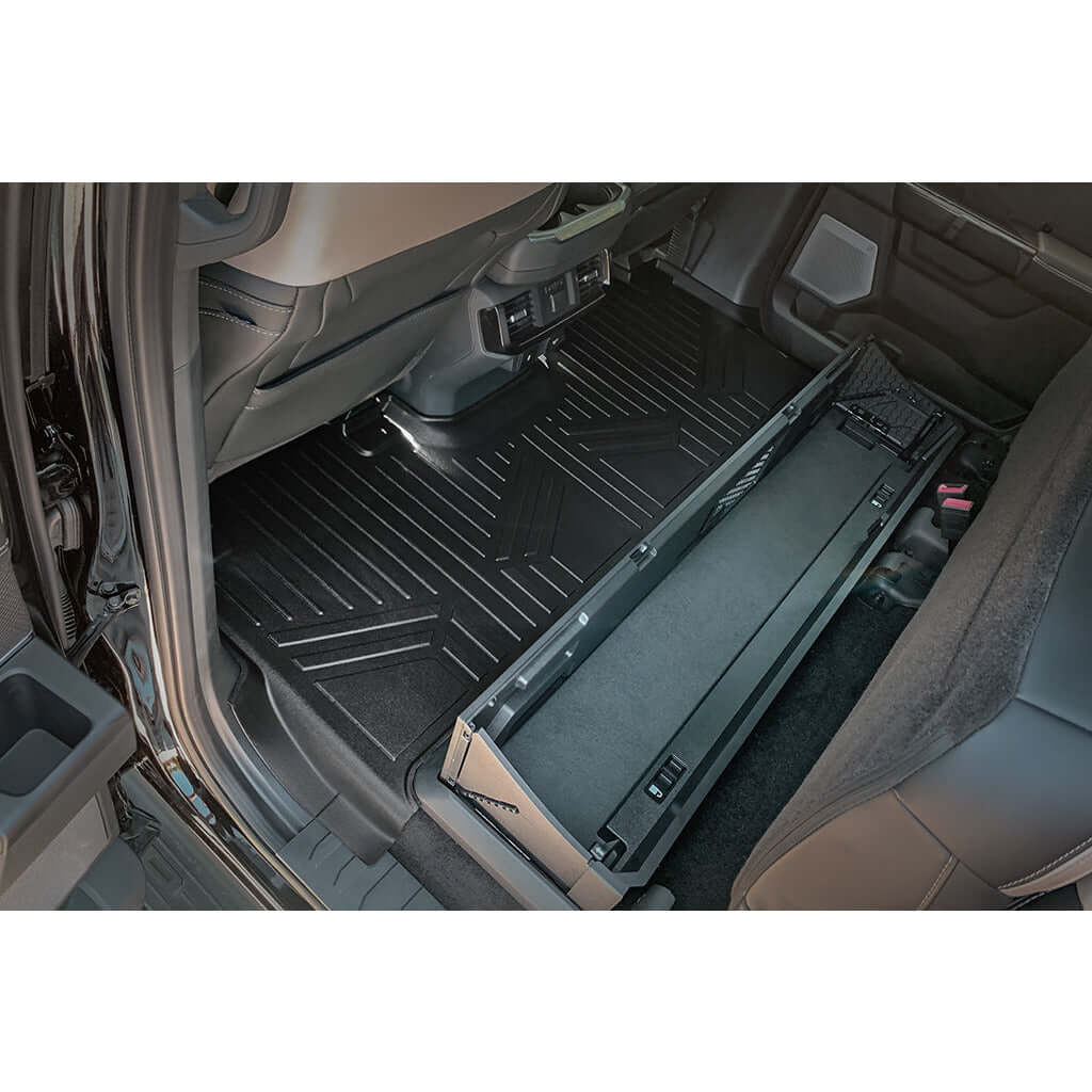 SmartCoverage™ Custom Fit Floor Liners For 2022-2025 Ford F-150 Lightning with 1st Row Bucket Seats & OEM 2nd Row Under Seat Storage