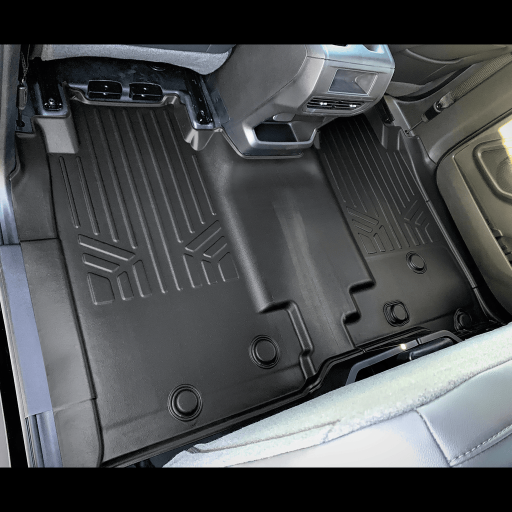 SMARTLINER Custom Fit Floor Mat Liner Set Compatible With 2024 Chevrolet Silverado EV Fits Vinyl floor Bucket Seat models, 3WR (Work Truck Trim)