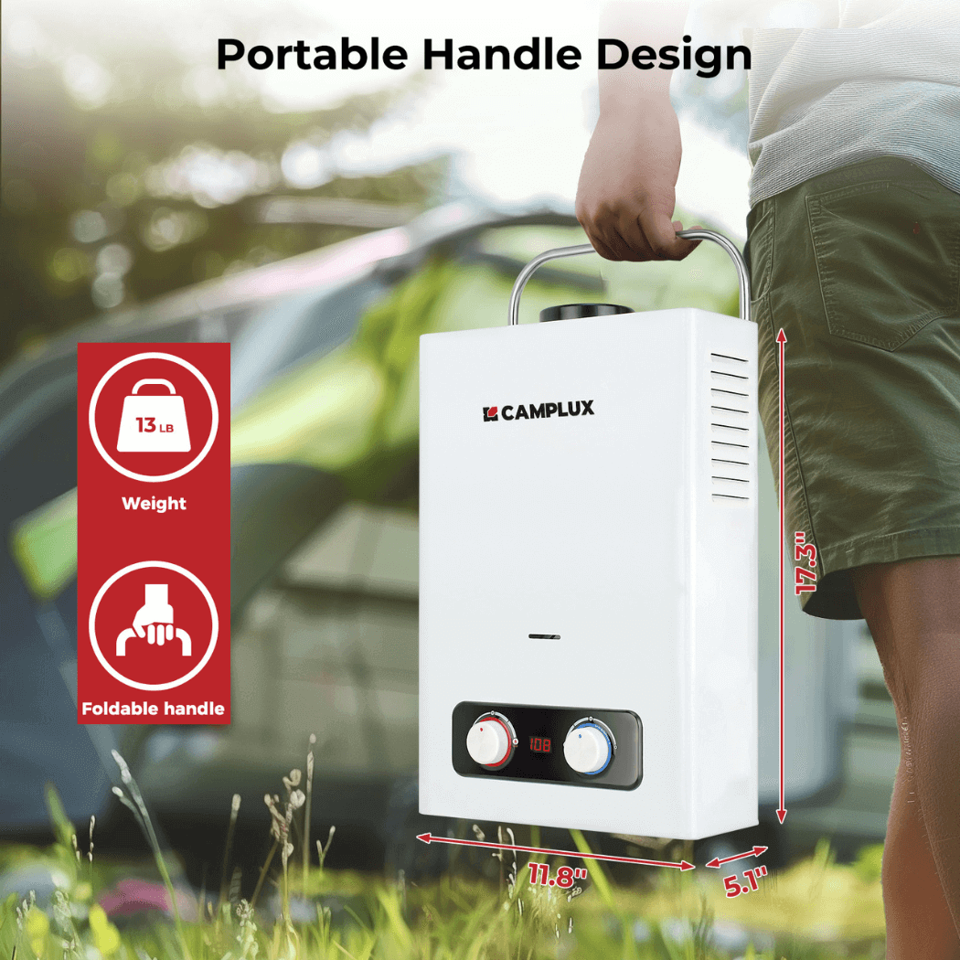 Camplux BD158C Tankless Propane Water Heater With Rain Cap