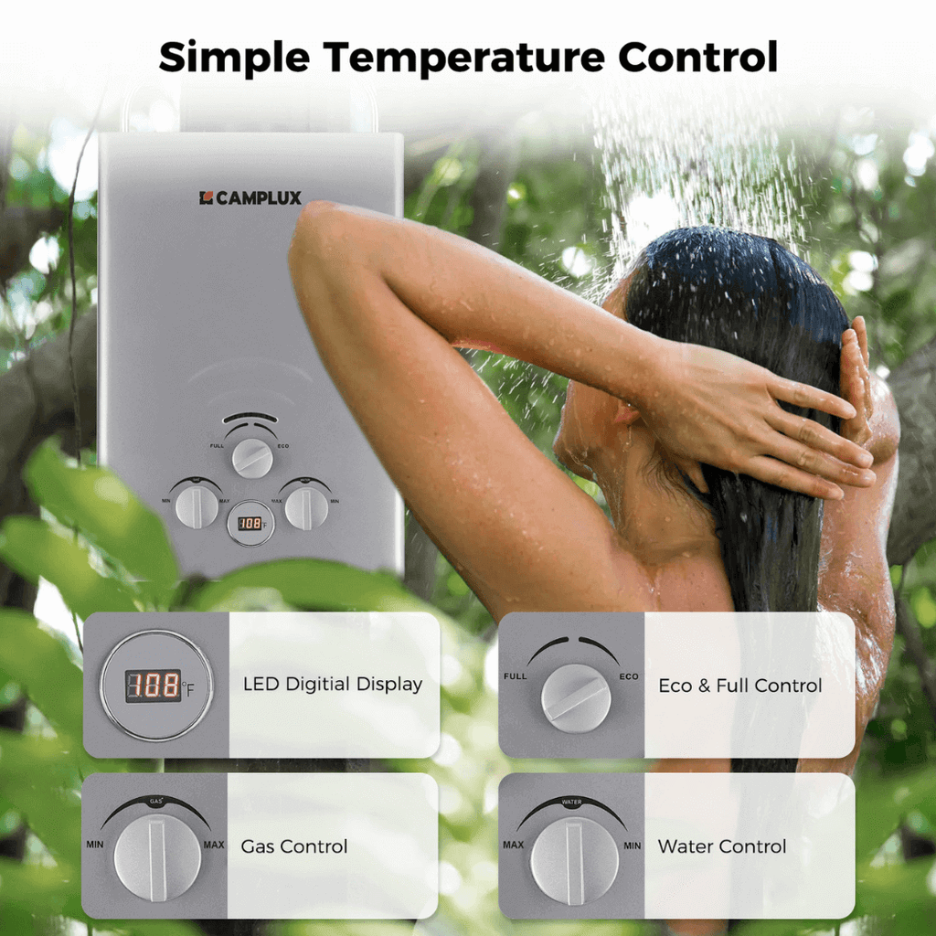Camplux BW158G Camping Water Heater Propane