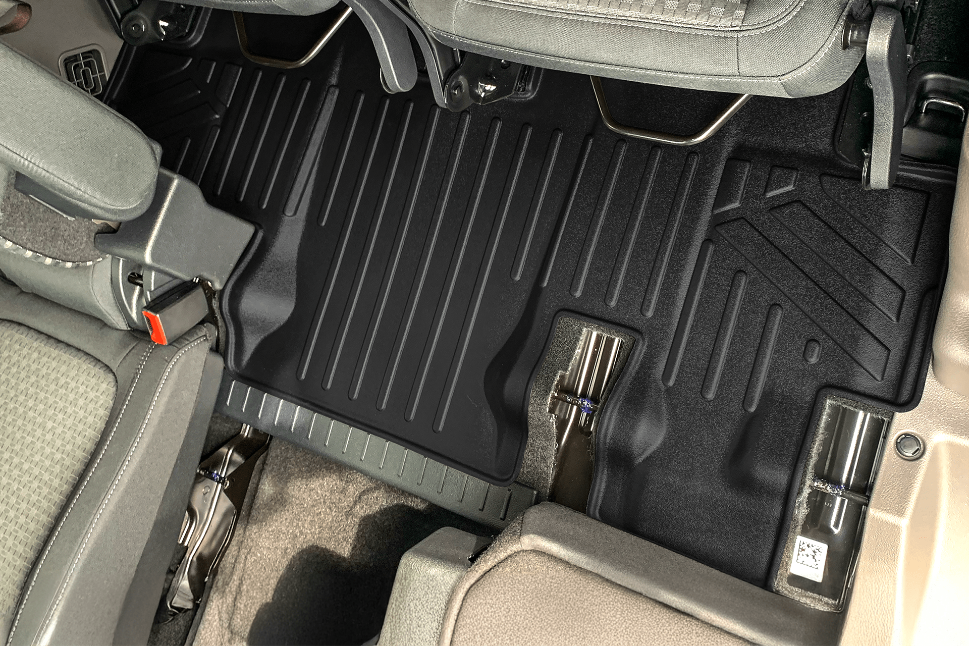 SMARTLINER Custom Fit Floor Liners For 2014-2020 Transit Connect With Carpet Flooring (Long Wheelbase & 2nd Row Bucket Seats)