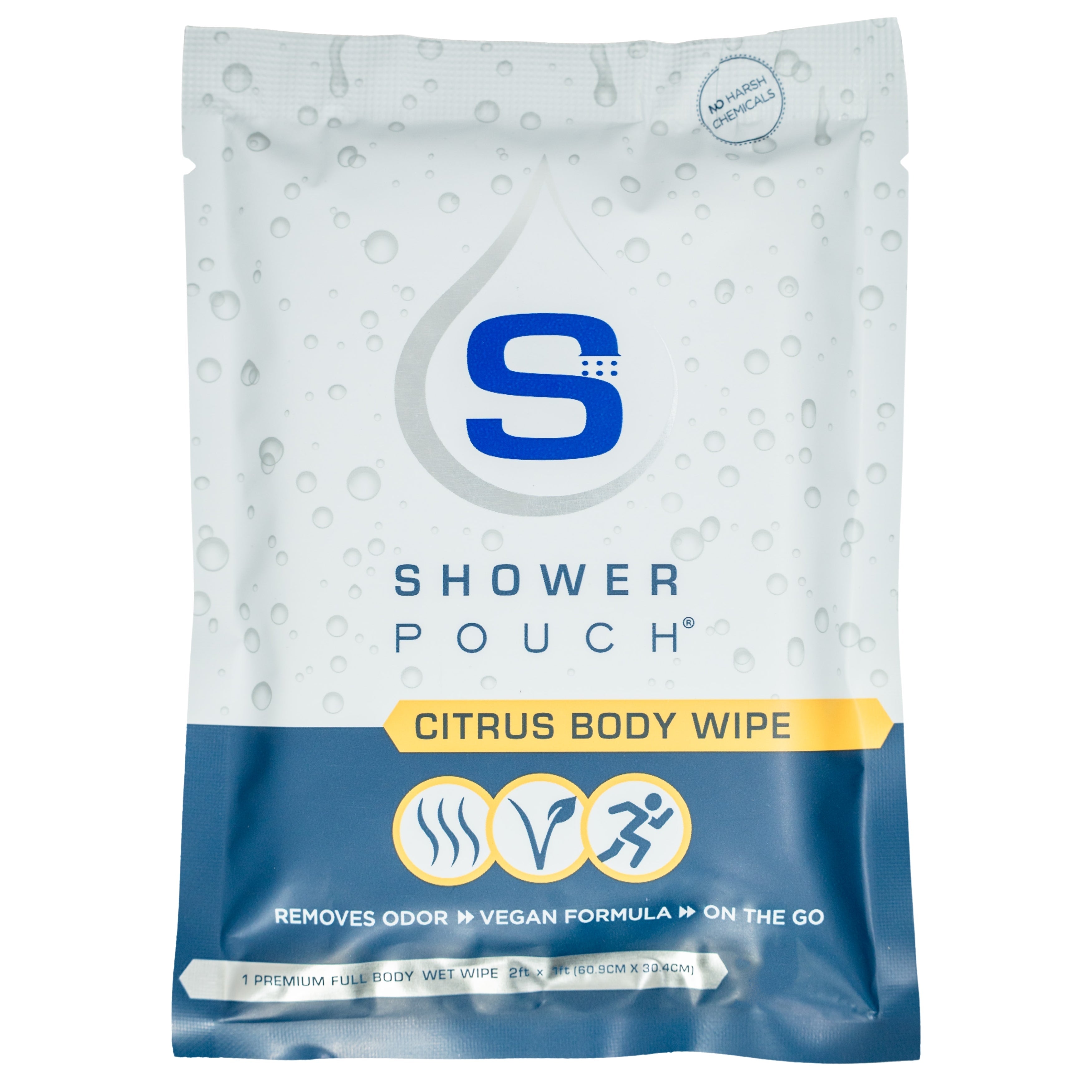 5-pack Shower Pouch XL (2' x 1') Body Wipes