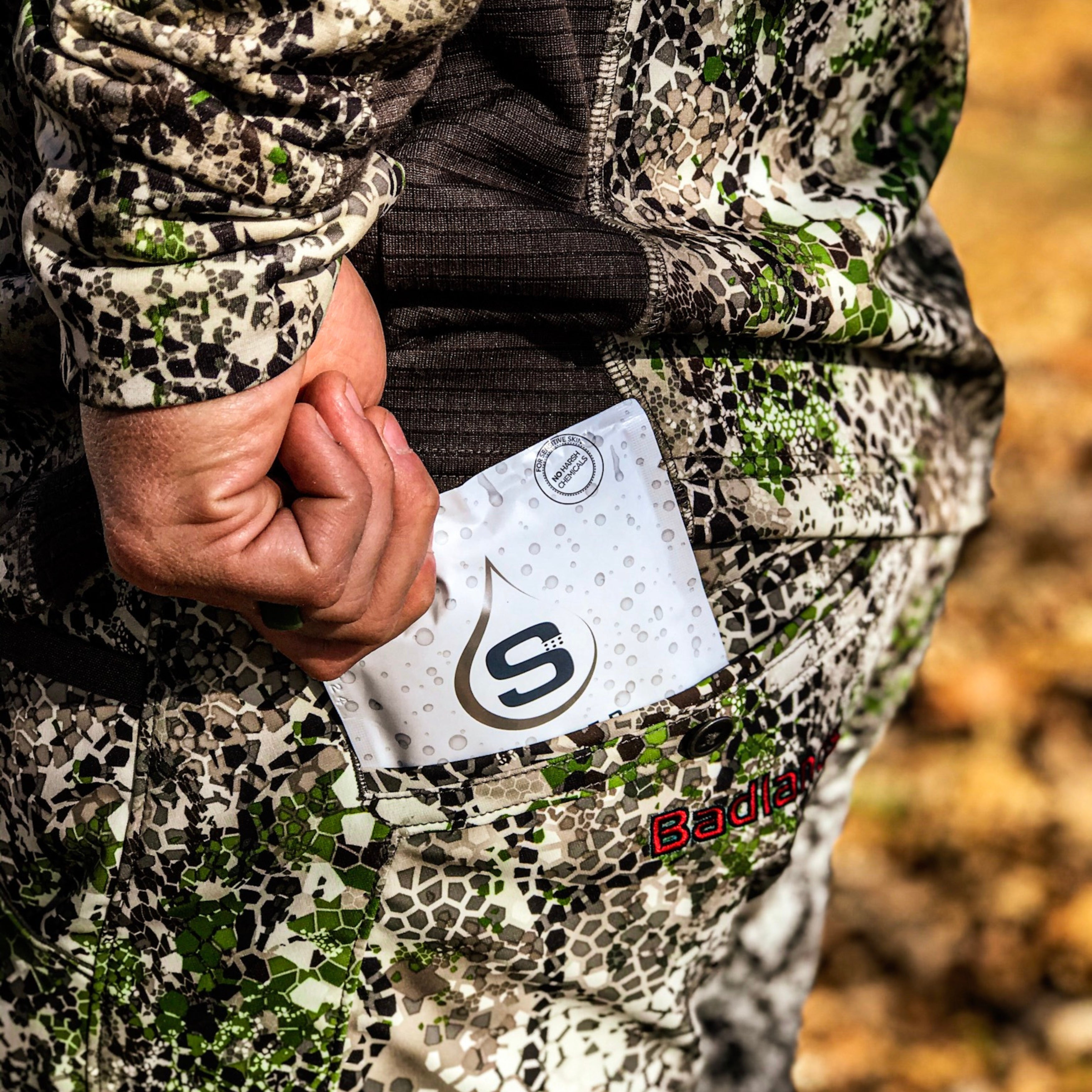 Tactical Molle Zipper Bag + Adventure Sampler Kit: 4 Shower Pouches, 1 Hand Sanitizer (80%), and 1 Deodorant