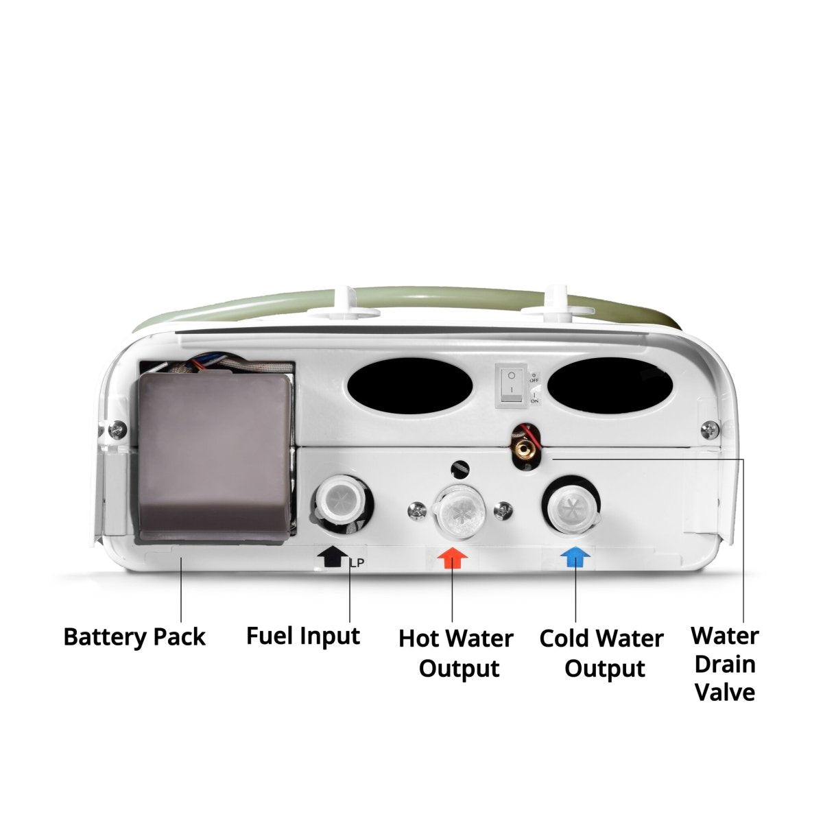 Eccotemp CEL5 Portable Outdoor Tankless Water Heater with 12V Pump, Strainer & Shower Set, 37 mbar