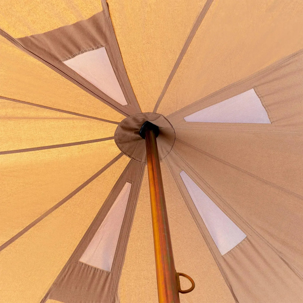 5M Classic Bell Tent 100% Cotton 285GSM Double Door - Coffee