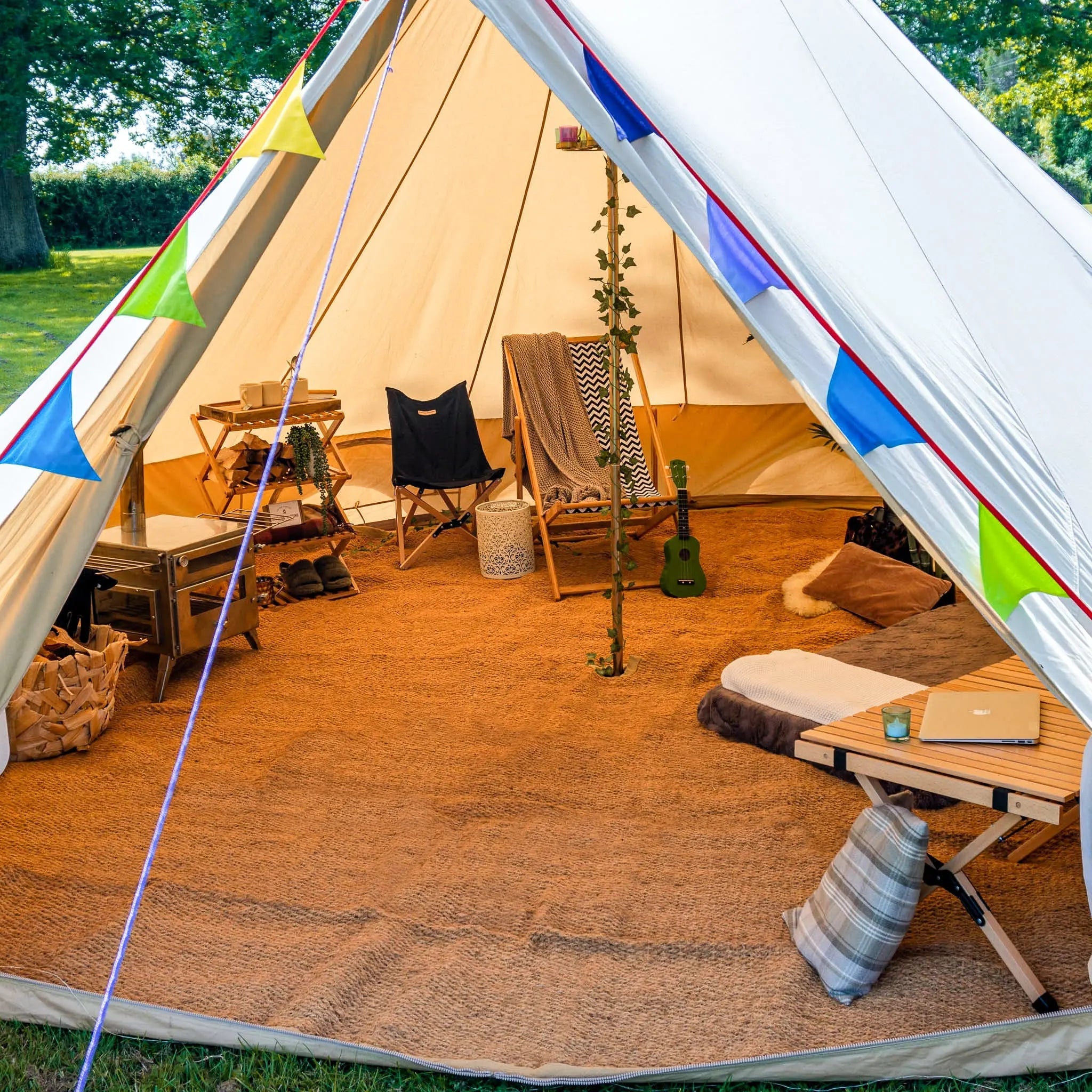 Boutique Camping Bell Tent Half Moon Coir Matting