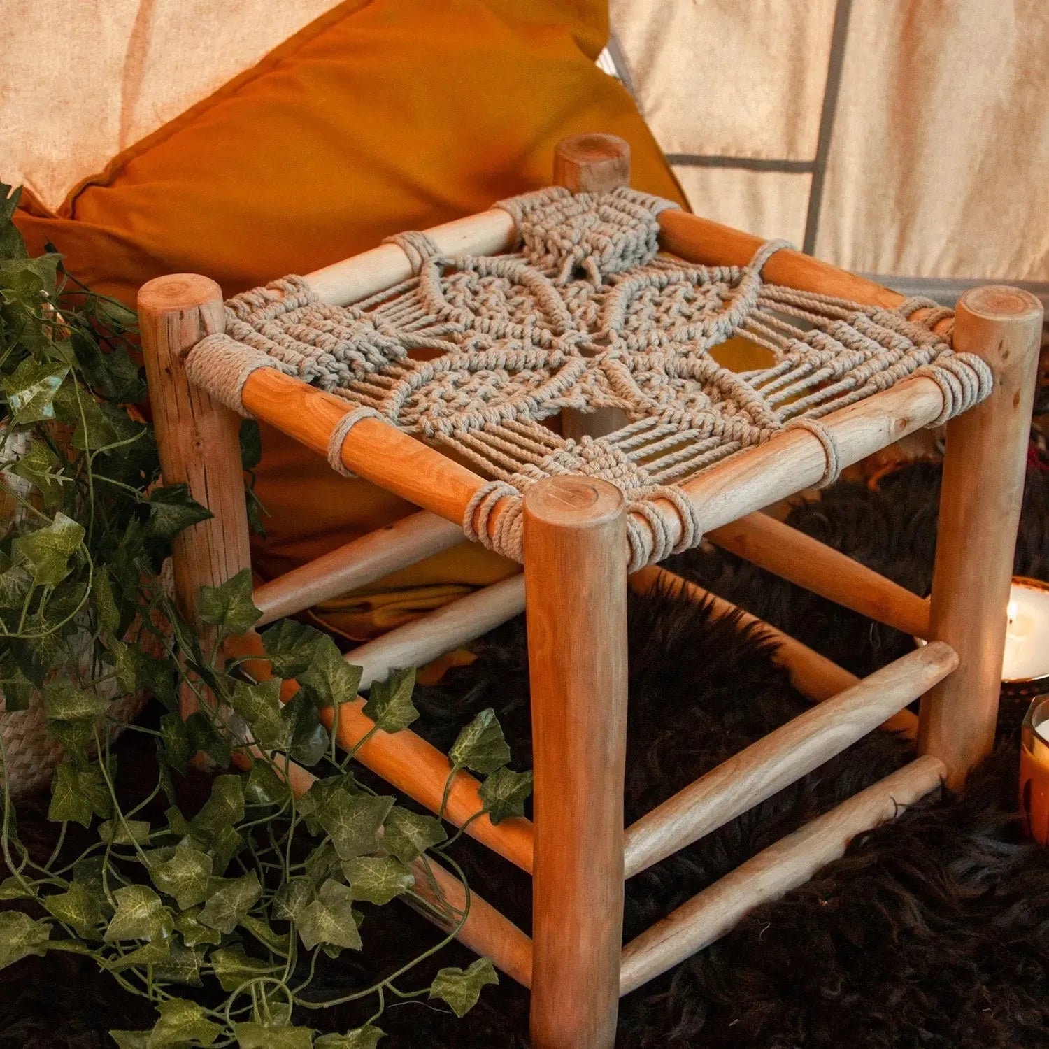 Boutique Camping Macrame Camping Stool