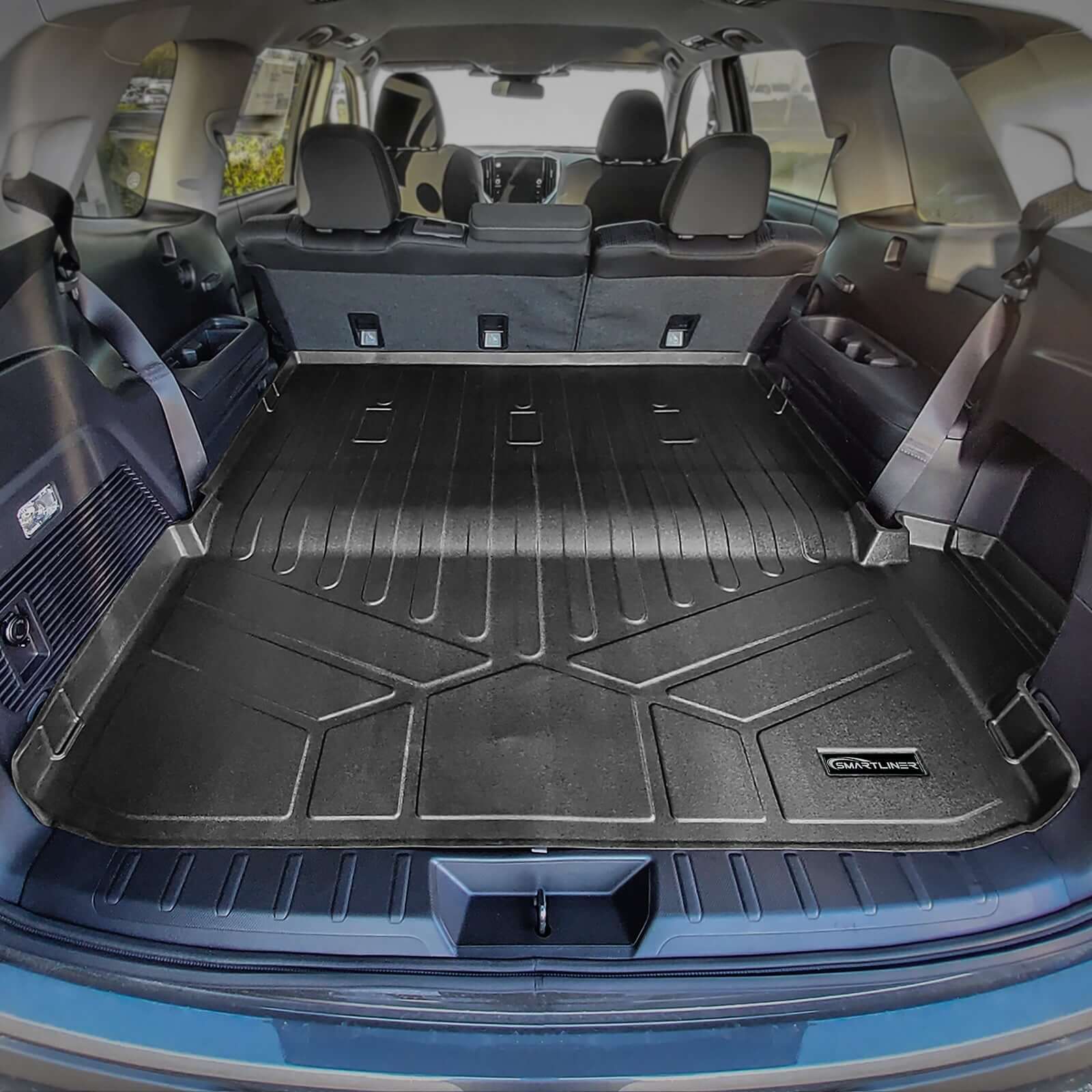 Smart Trim™ Custom Fit Floor Liners For 2019-2025 Subaru Ascent with 2nd Row Bench Seat and With Subwoofer in the Cargo Area