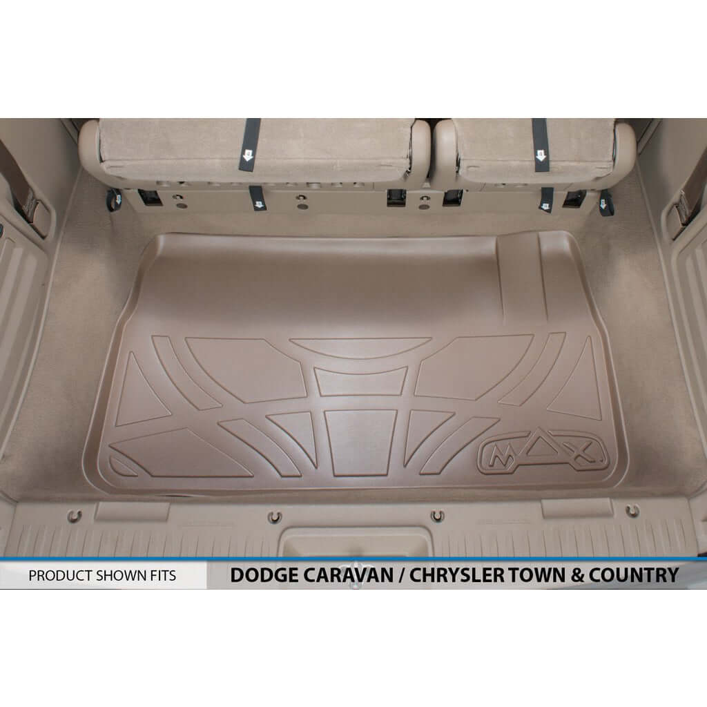 Smart Trim™ Custom Fit Floor Liners For 2013-2020 Dodge Grand Caravan with 2nd Row Bucket Seats and 1st Row Super Console