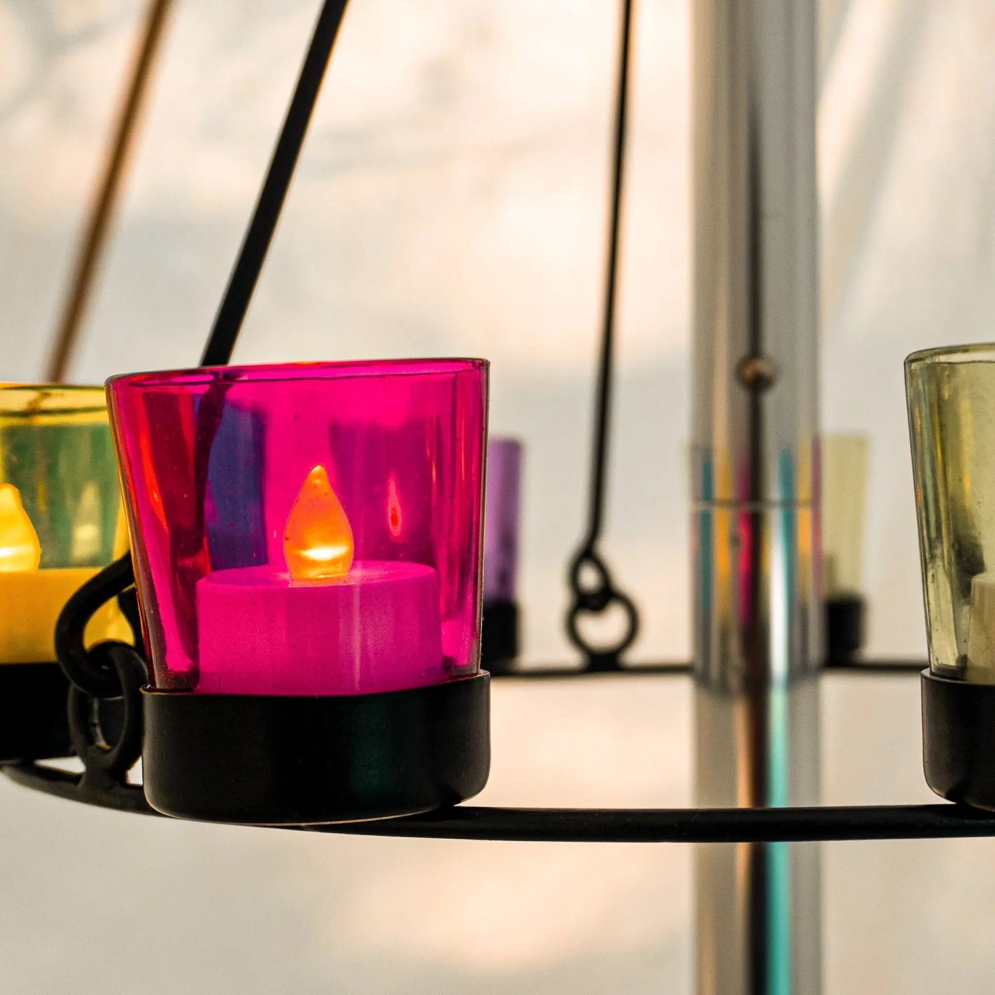 Boutique Camping Bell Tent Tea Light Chandelier