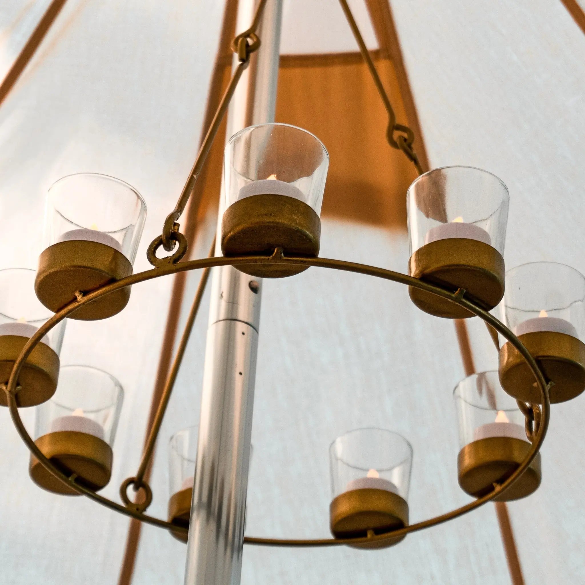 Boutique Camping Bell Tent Tea Light Chandelier